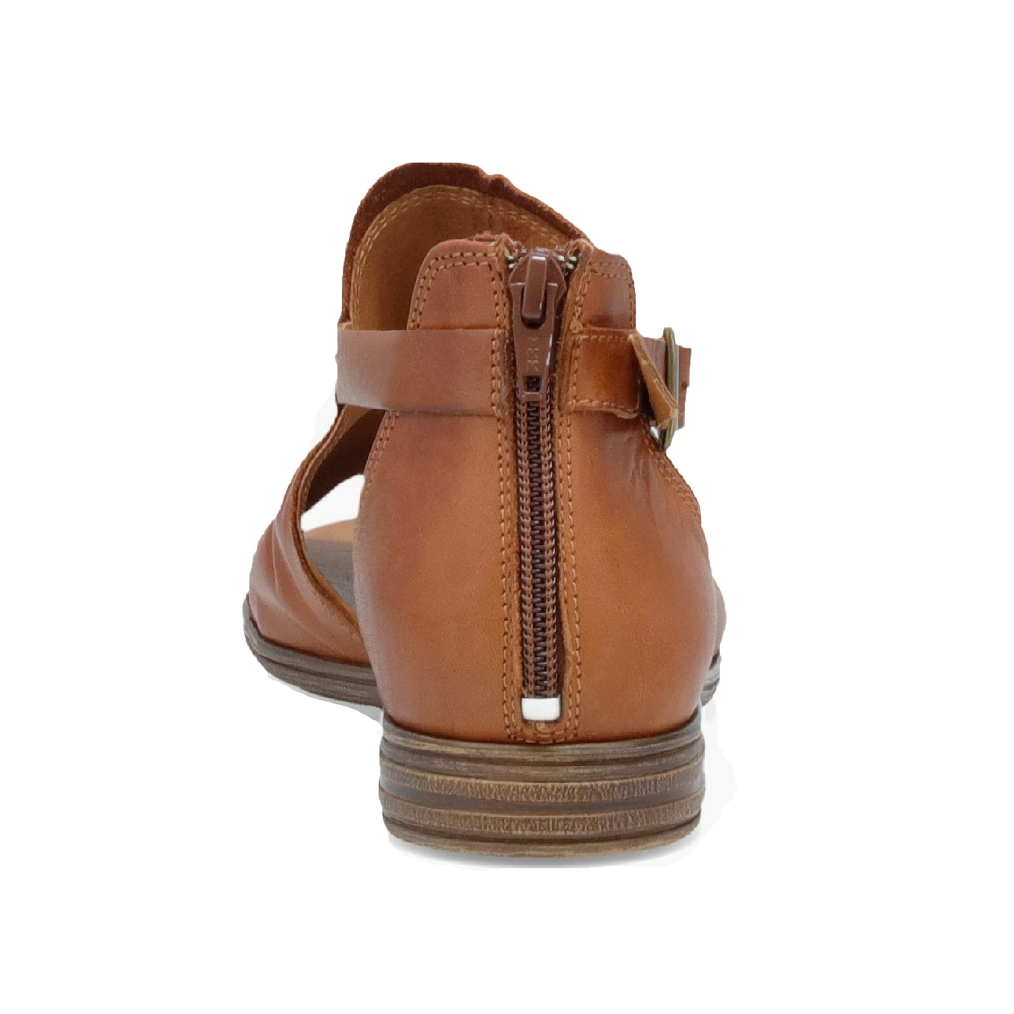 Miz Mooz Dipper Leather Sandals for Women - Comfortable Peep Toe Sandals with Buckle & Open Sides - Perfect for Summer, Beach, and Casual Outings
