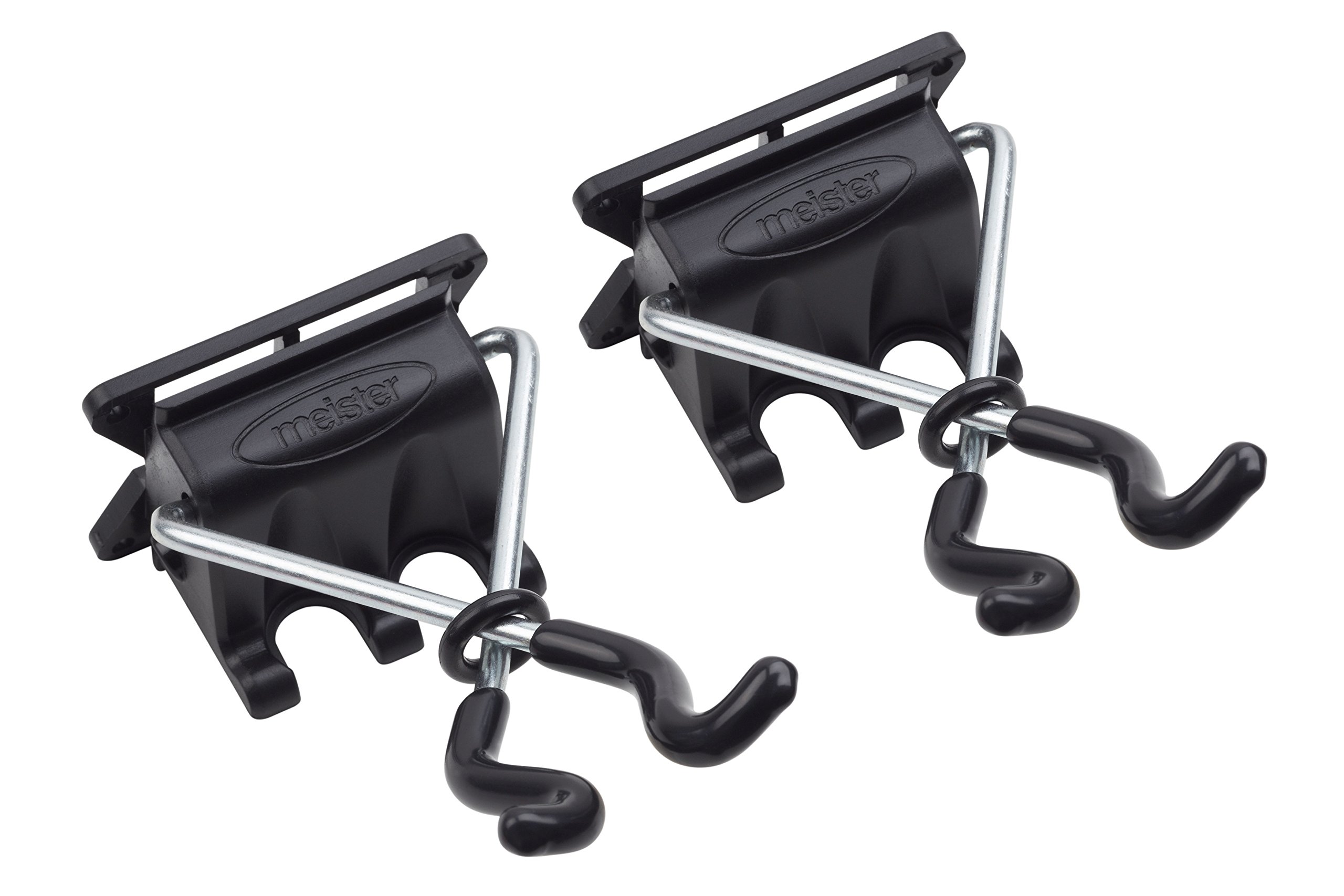 Meister X-Shape Device Holder - Easy Assembly Wall Mount for Long-Handled Tools | Pack of 2 Gardening Tool Organizer | Broom Holder, Rake Holder, Mop Holder | Perfect for Garage, Shed & Outdoor Storage (Model 9952560)