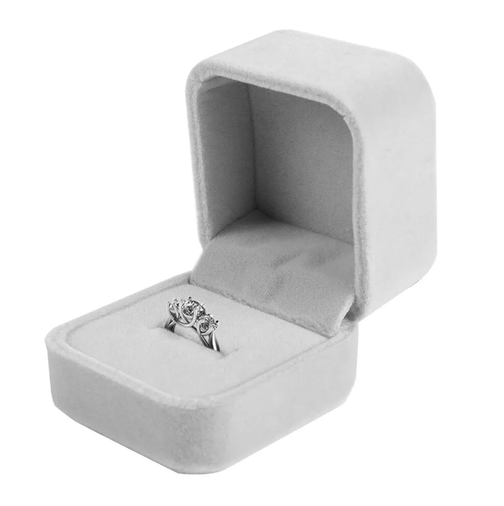 Elegant Gray Jewelry Ring Box - Premium Gift Box for Engagement Rings, Wedding Bands & Fine Jewelry - Perfect for Proposals, Anniversaries & Special Occasions