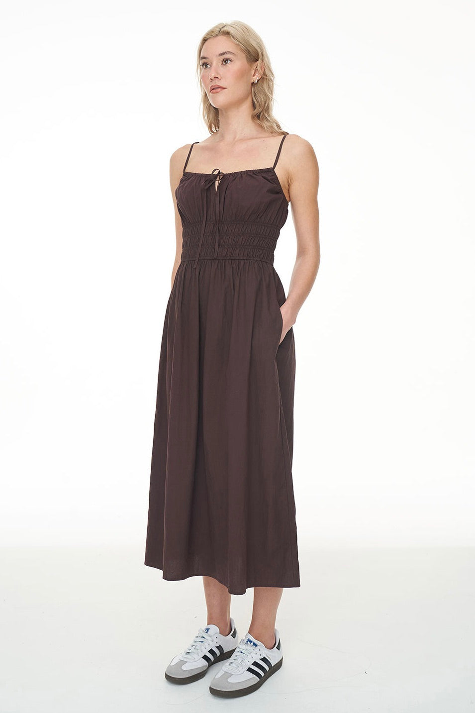 Cruise Cacao Zara Midi Dress - Women's Floral Print Summer Dress for Beach Vacation & Date Night
