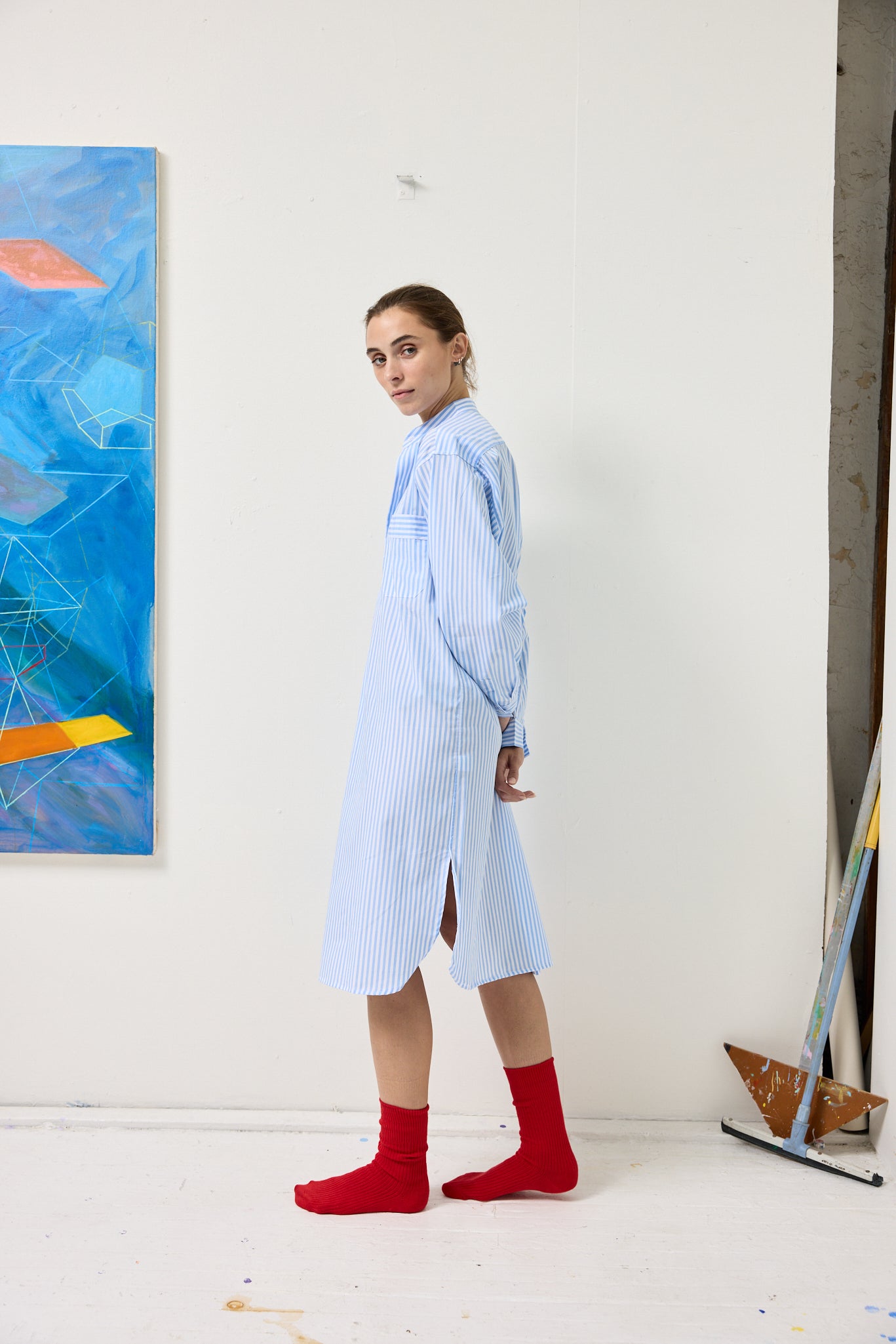 Schostal x Alex Mill Women's Nightshirt - Soft Cotton Sleepwear for Comfortable Nights - Perfect for Lounging, Sleeping, and Relaxing at Home