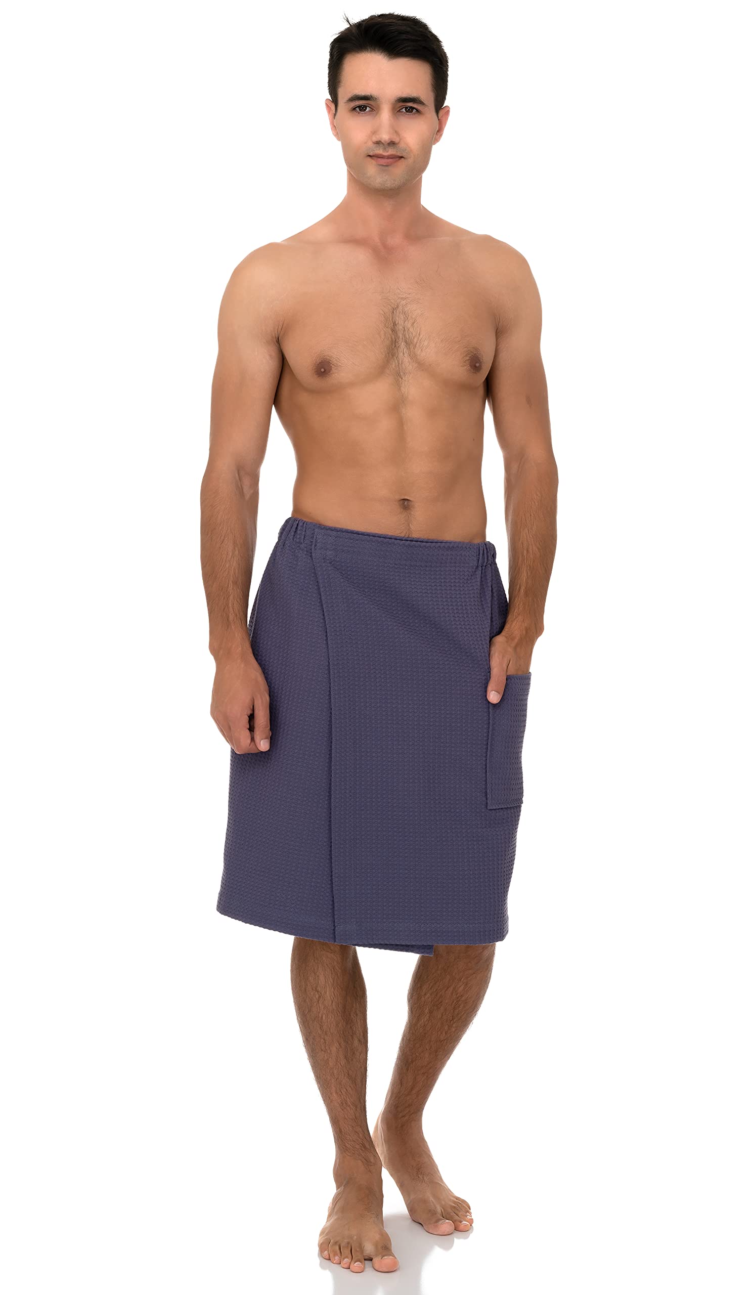 **Men's Waffle Weave Bathrobe - Soft & Absorbent Shower Wrap for Spa, Gym & Pool - Quick-Dry Terry Cloth Robe for Post-Workout & Relaxation**    *(Use: Perfect for post-shower lounging, spa days, gym cover-ups, beach trips, and cozy home relaxation.)*