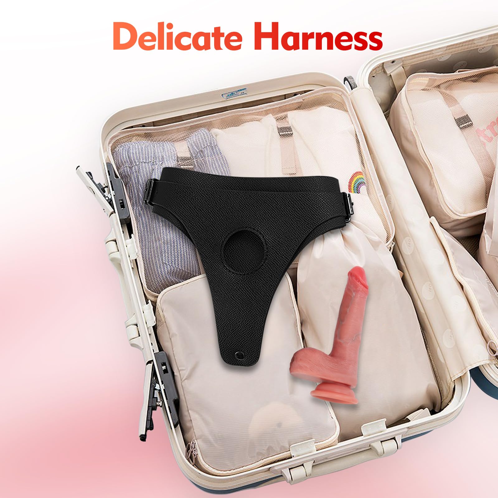 Premium Adjustable Leather Strap-On Harness Dildo for Couples - Realistic Adult Sex Toy with Soft Waist & Thigh Straps for Lesbian, Gay & Straight Couples - Perfect for Vaginal, Anal Play & Pegging - Great for Role Play & Spicing Up Your Sex Life
