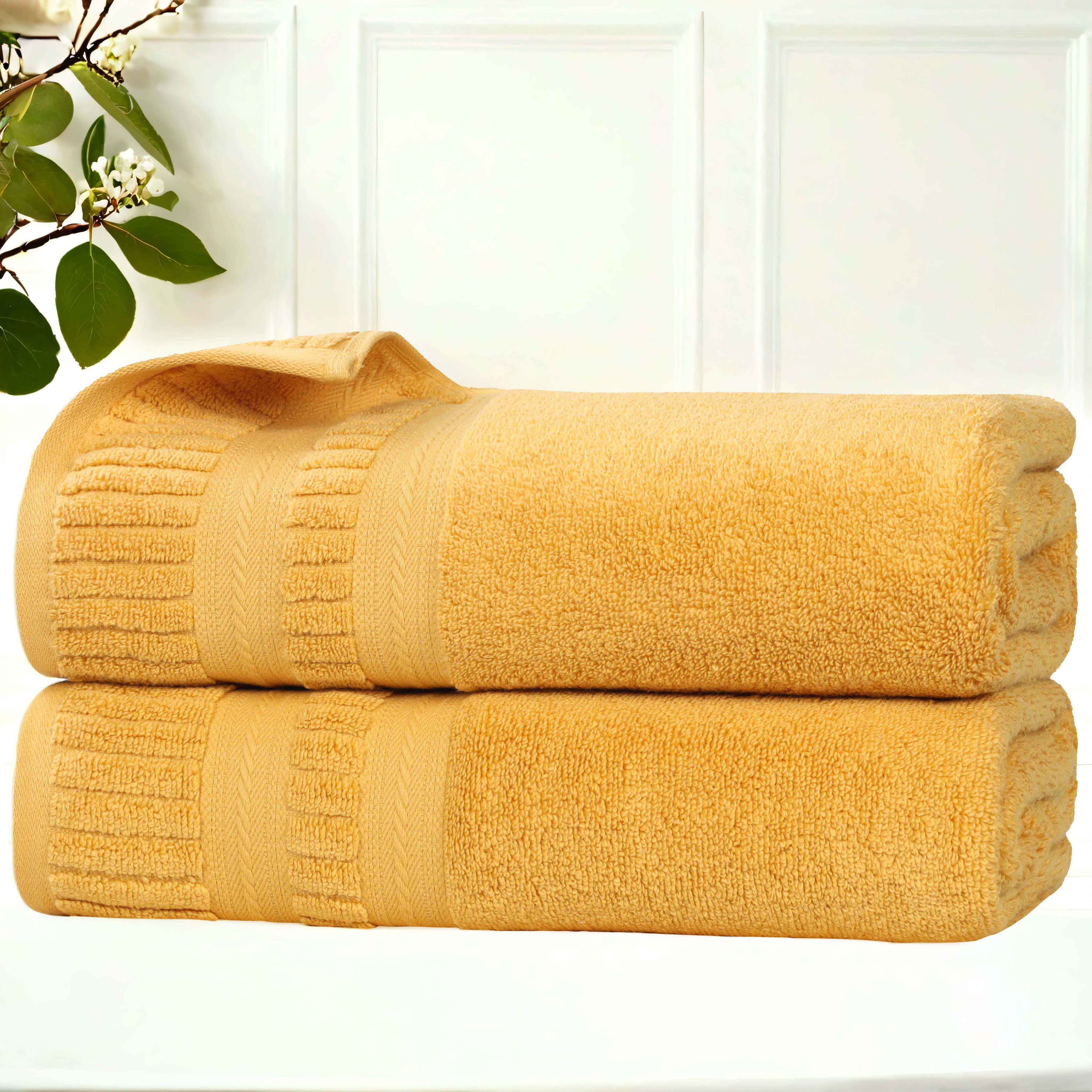 Premium Venice Zero Twist Cotton Bath Towels - Medium Weight, Highly Absorbent, Set of 2 - Soft & Luxurious for Spa, Bathroom & Beach Use