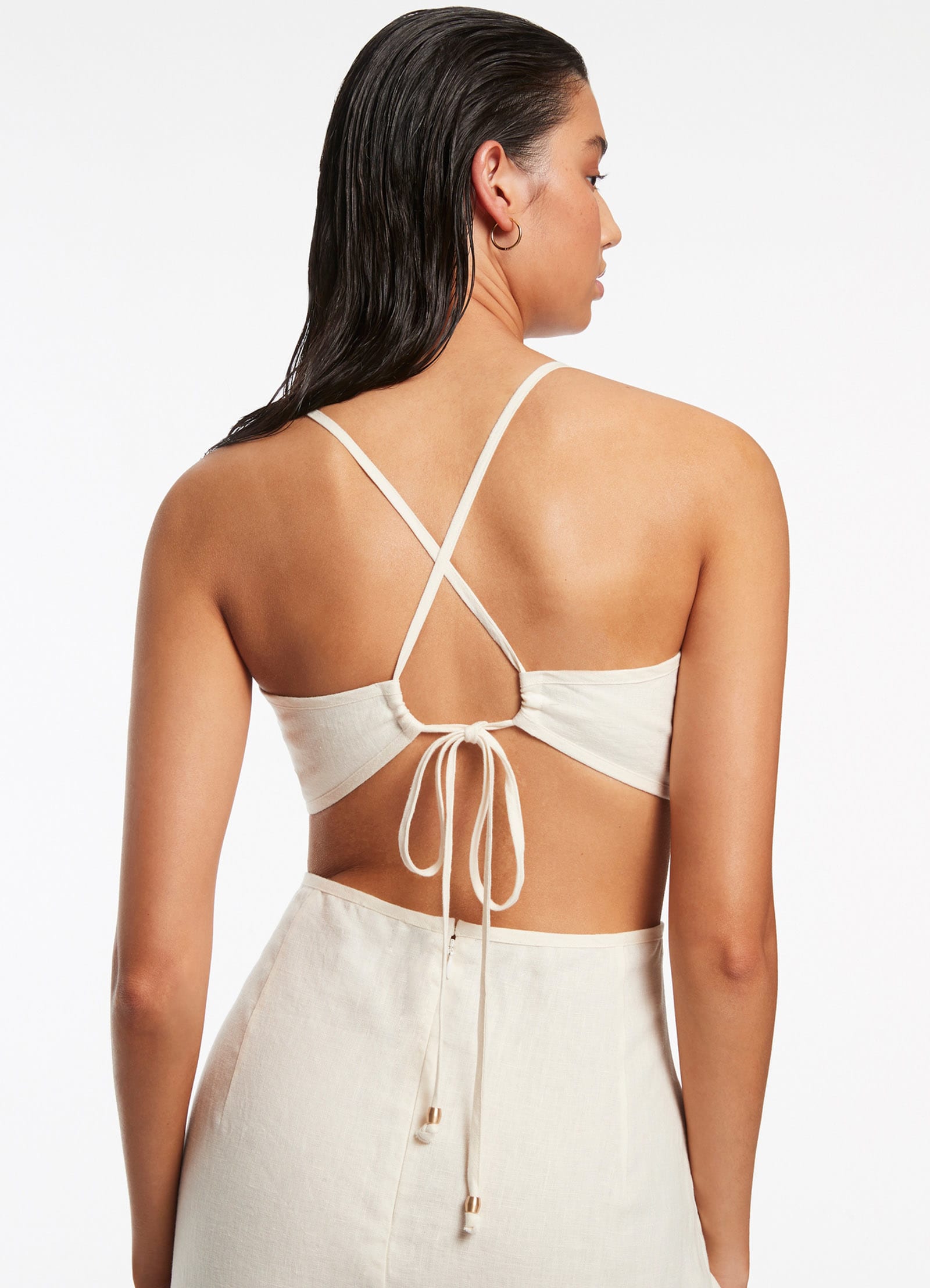 Jetset Plunge Cut Out Dress in Cream - Elegant & Sexy Women's Party Dress for Night Out, Club, Date Night & Special Occasions
