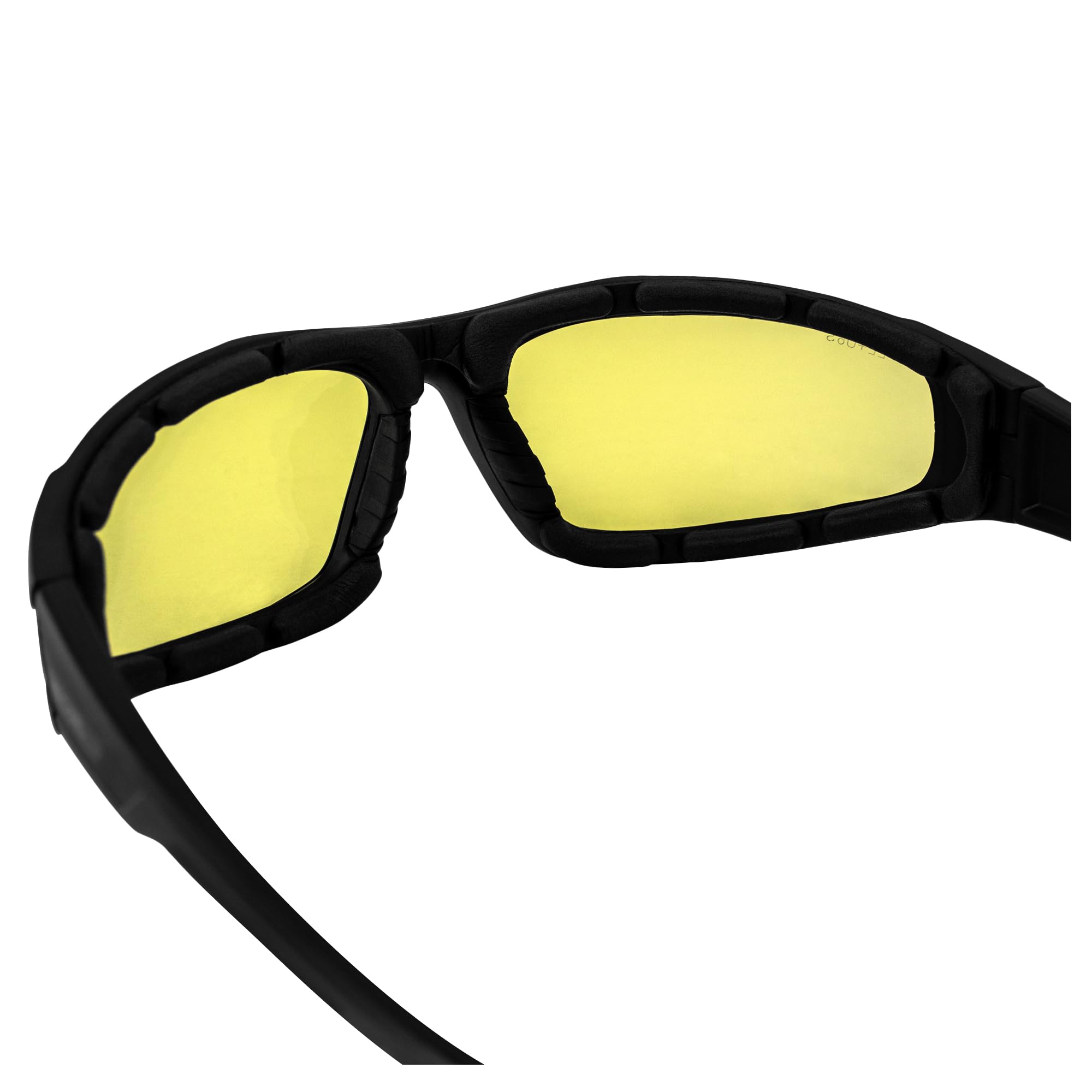 Epoch Eyewear Foam2 Padded Motorcycle Sunglasses - Black Frame with Yellow Lens, ANSI Z87.1 Certified for Safety - Perfect for Motorcycle Riding, Cycling, and Outdoor Sports