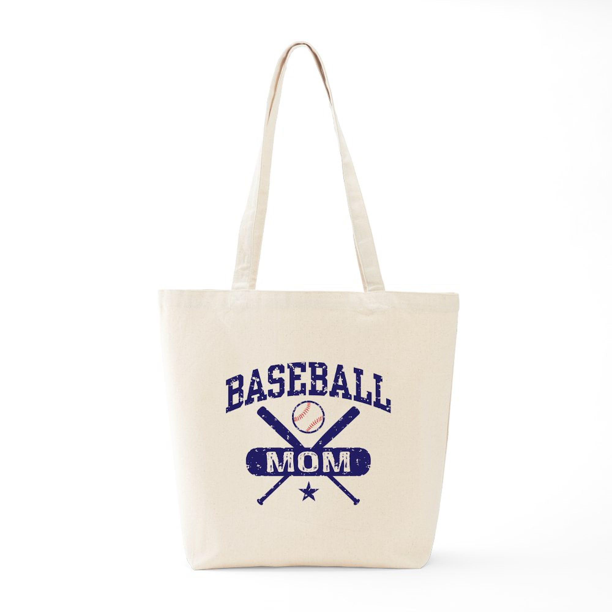 Baseball Mom Tote Bag - Natural Canvas Reusable Shopping Bag for Baseball Games, Groceries & Everyday Use | Durable & Eco-Friendly