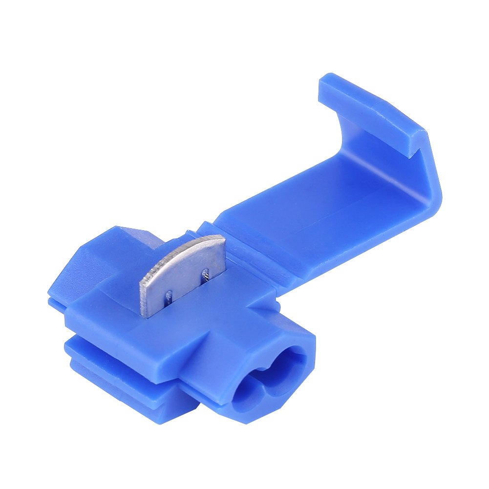 50pcs Quick Splice Wire Connectors Kit - Blue Insulated Terminals for 0.72-2.5mm² Wires (22-14 AWG) - Secure Electrical Connections for Automotive, Home Wiring & DIY Projects - Fast Installation Wire Splice Clips for Reliable 2-Wire Joining