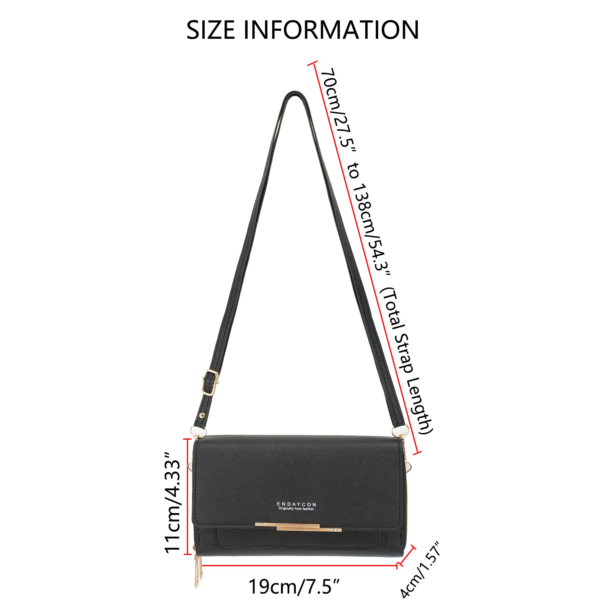 PORT&LOTUS Women's Crossbody Bag - Genuine PU Leather Purse with Adjustable Strap for Work, Travel & Everyday Use