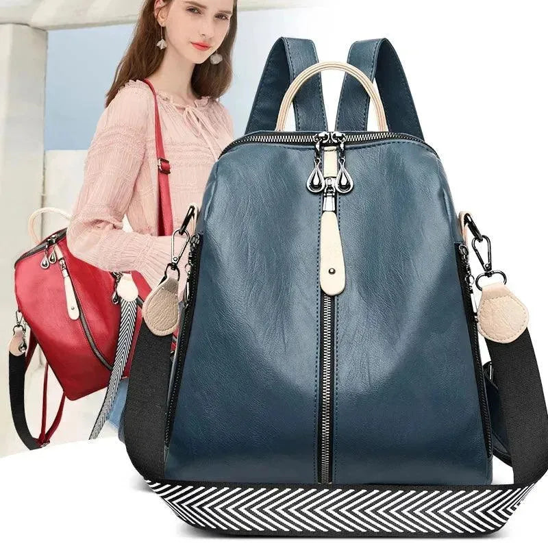 Premium Soft Leather Women's Backpack - Fashionable & Durable Designer Handbag for Work, Travel & Daily Use