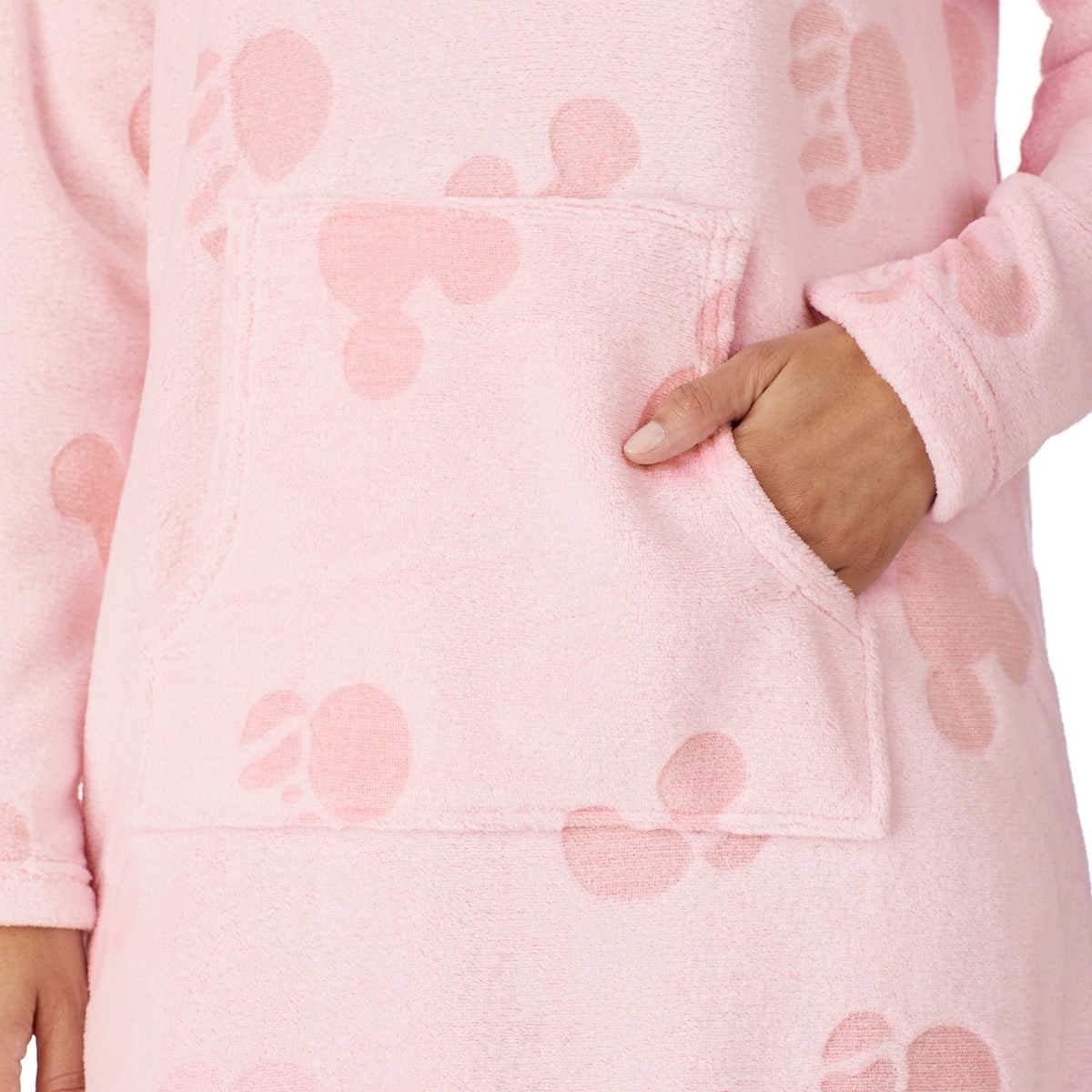 Disney Women's Minnie Mouse Fleece Lounge Hoodie - Soft & Cozy Pullover Sweatshirt for Casual Wear, Home Relaxing & Disney Fan Gifts