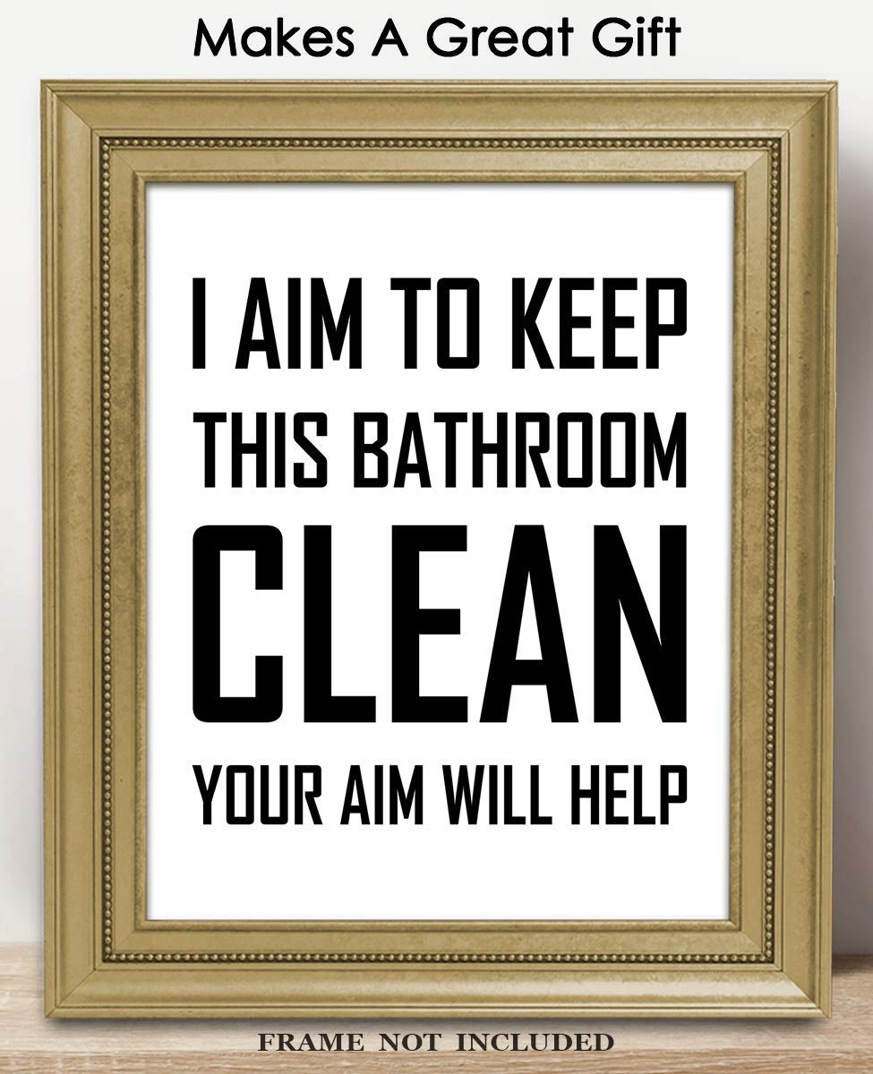 Farmhouse Bathroom Wall Art - Funny 8x10 Print for Home Decor & Gifts
