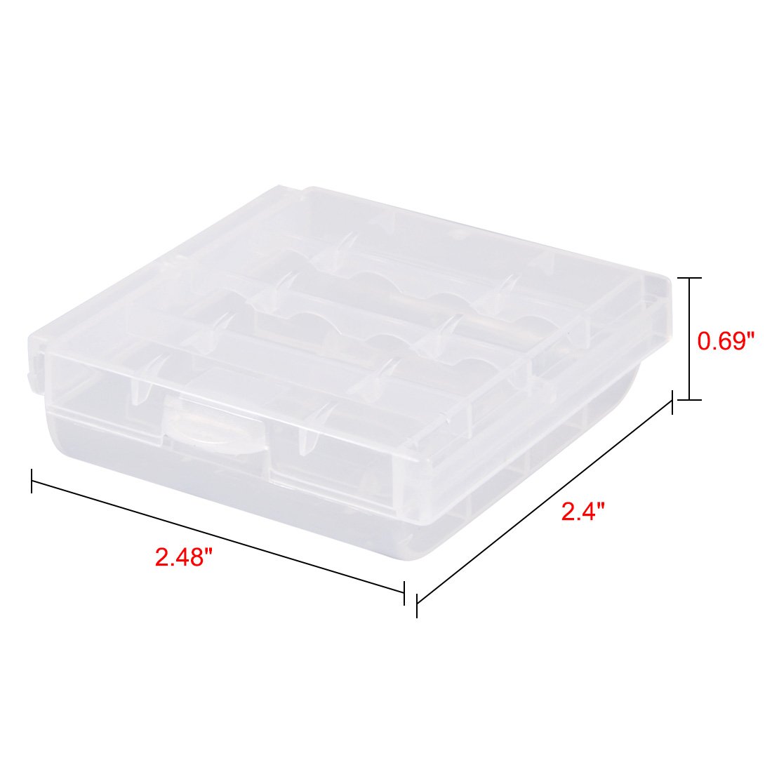 uxcell AAA/AA 4 Cell Battery Holder - Portable Clear Plastic Storage Case for Batteries - Perfect for Home, Office, Travel & Emergency Kits