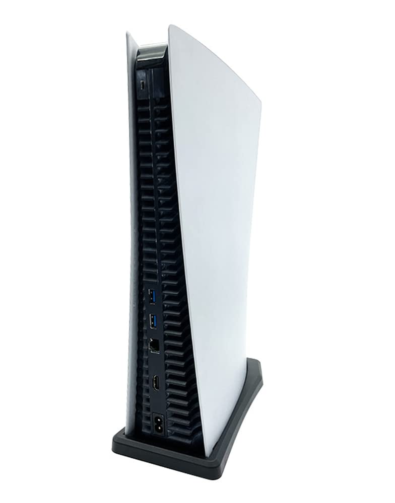 PS5 Vertical Stand for Digital Edition - Playstation 5 Console Holder with Cooling Vents & Non-Slip Feet, Black (Not for PS5 Slim) | Perfect for Gaming Setup & Space-Saving Storage