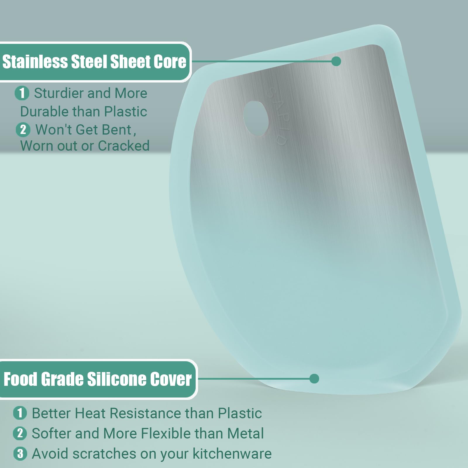 Premium Stainless Steel Silicone Dough Scraper - 5.98