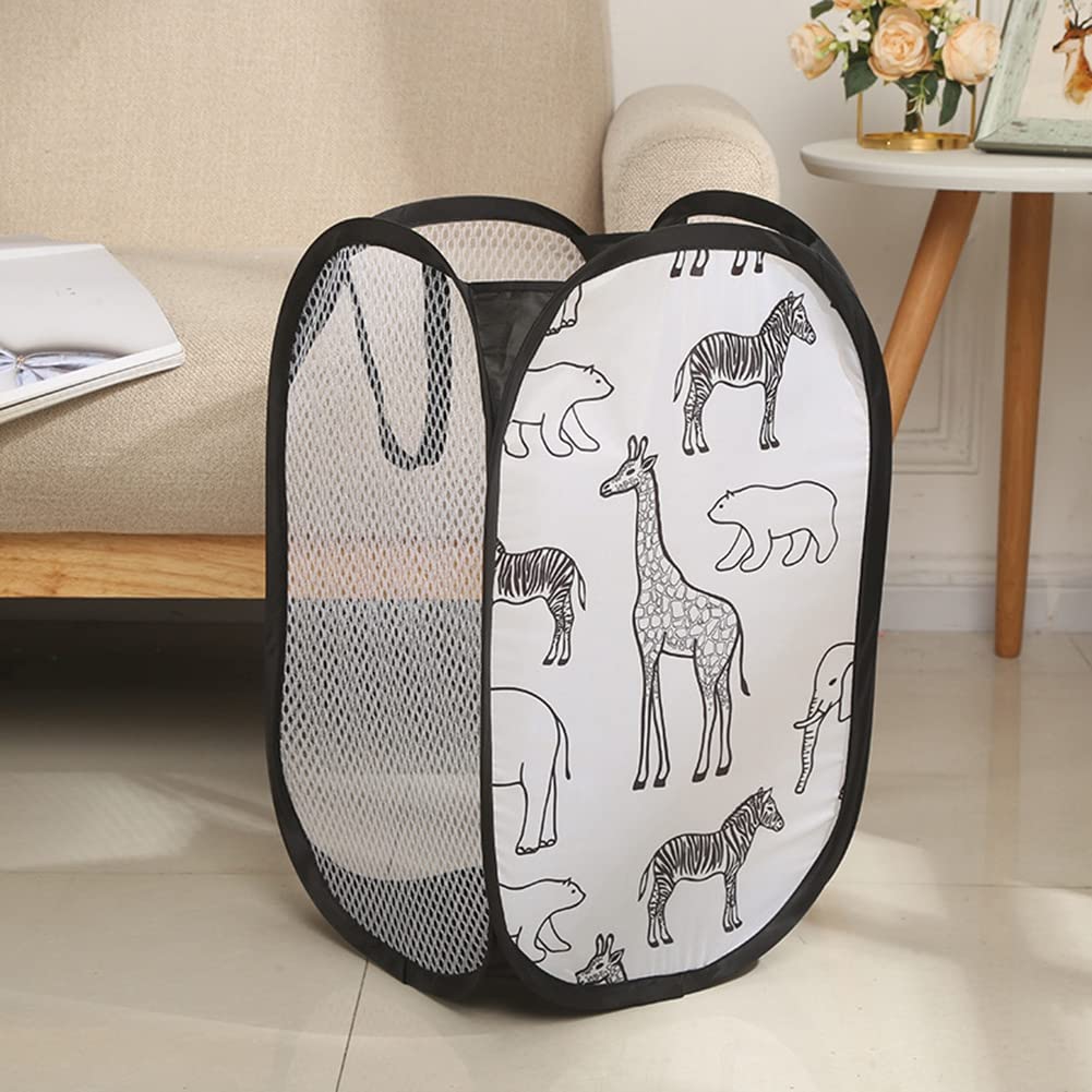 Peyan Mesh Laundry Hamper with Portable Handles - Durable Kids Clothes Basket for Baby Nursery & Bedroom Organization - Perfect for Toddler Room Decor & Home Storage Solutions