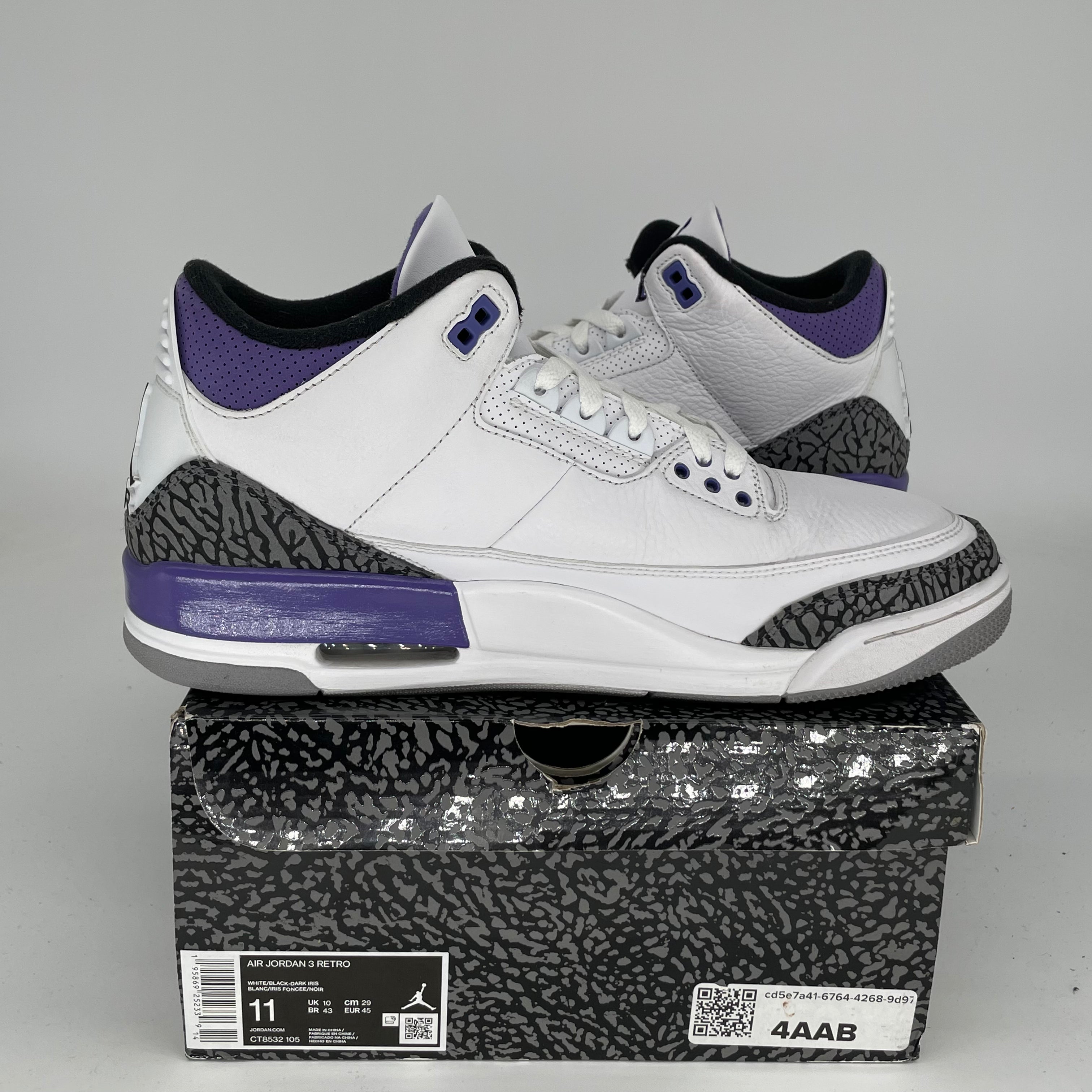 AIR JORDAN 3 DARK IRIS Men's Basketball Shoes Size 11 - CT8532 105 | Retro Sneakers for Running, Gym & Streetwear Fashion