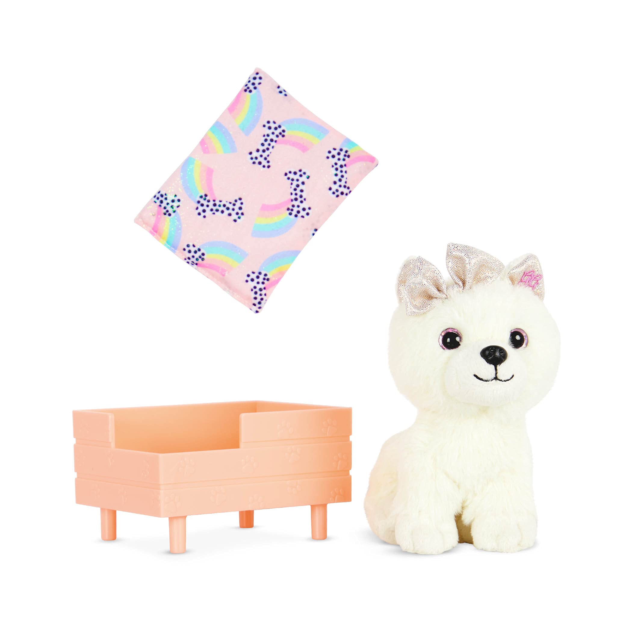 可动毛绒博美犬 Chica - 可爱互动宠物玩具，适合儿童陪伴、家居装饰、送礼收藏