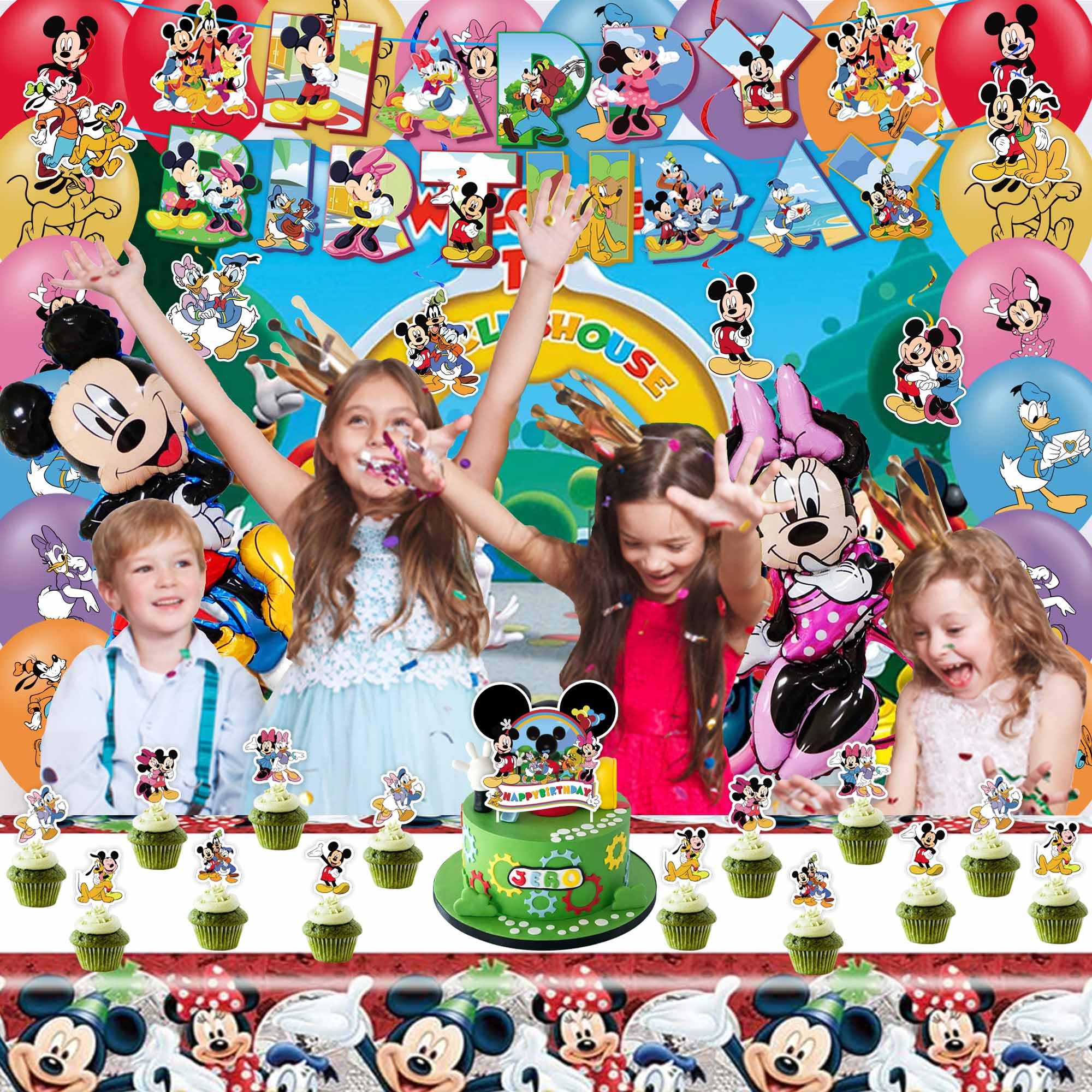 Mouse Birthday Party Decorations Set - Includes Banner, Hanging Swirls, Latex & Foil Balloons, Backdrop & Tablecloth for Kids' Themed Celebrations - Perfect for Birthday Parties, Baby Showers & Special Events