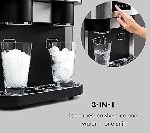 Frigidaire EFIC245-SS 3-in-1 Countertop Ice Maker & Crusher - 33 lbs/24H, Dual Function (Crunchy Nugget & Cube Ice), Built-in Water Dispenser - Perfect for Home Bars, Parties, and Office Use
