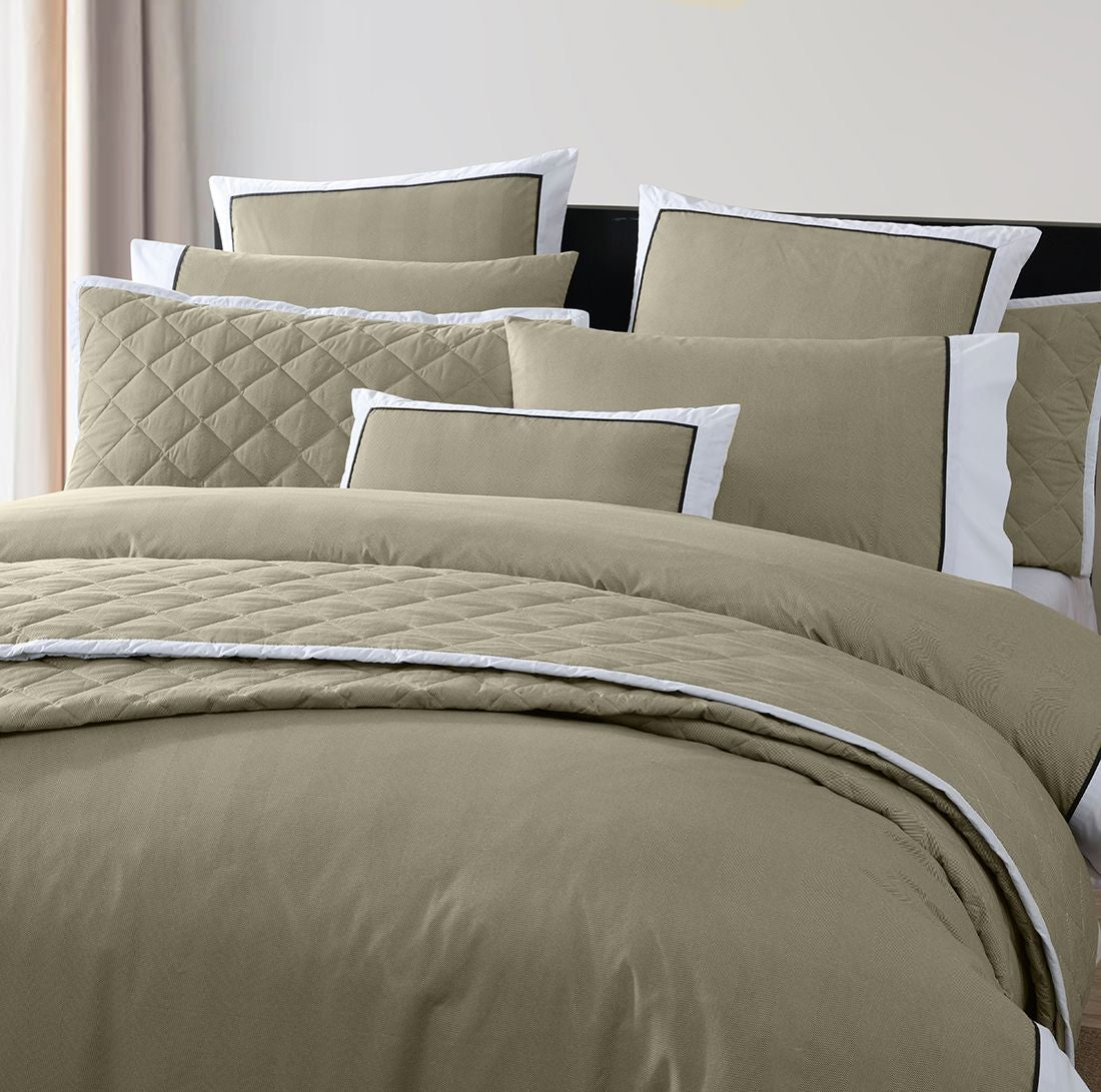 Luxury Essex Olive Quilt Cover Set by Logan & Mason - Premium Cotton Bedding for Master Bedroom & Guest Room Decor
