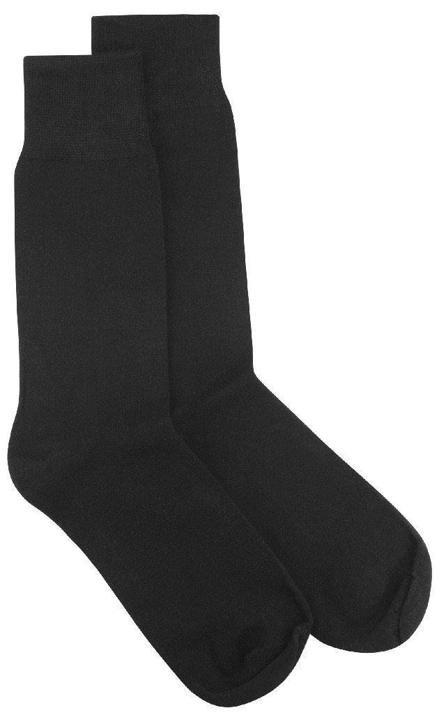 3 Pairs of Biagio Solid Black Cotton Dress Socks for Men - Comfortable Formal & Business Socks for Office, Wedding & Dress Shoes