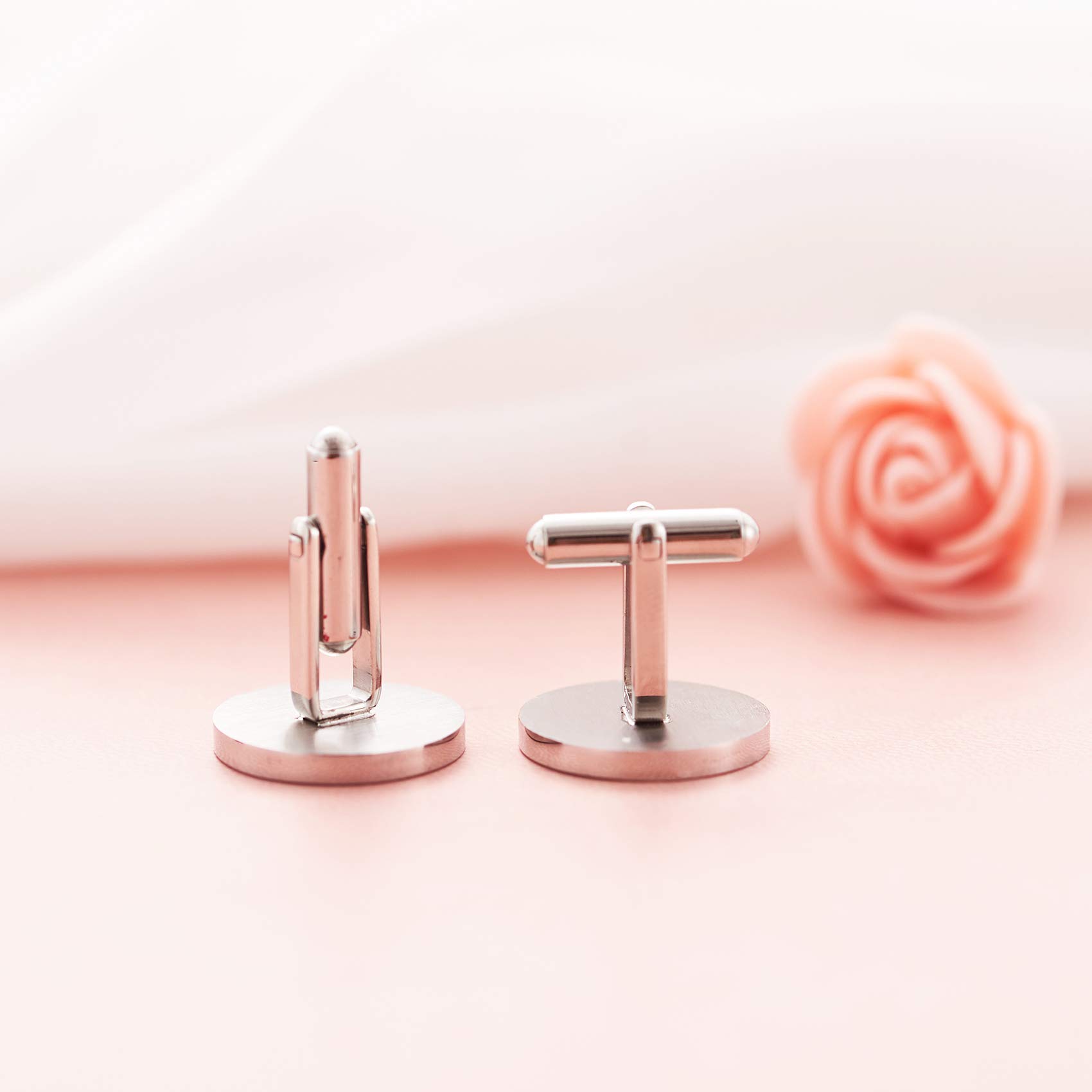 Melix Home Stainless Steel Cufflinks for Groom & Brother of the Bride - 'Thank You for Walking Me Down The Aisle' Engraved Wedding Gift Set - Perfect for Wedding Party, Anniversary & Formal Occasions