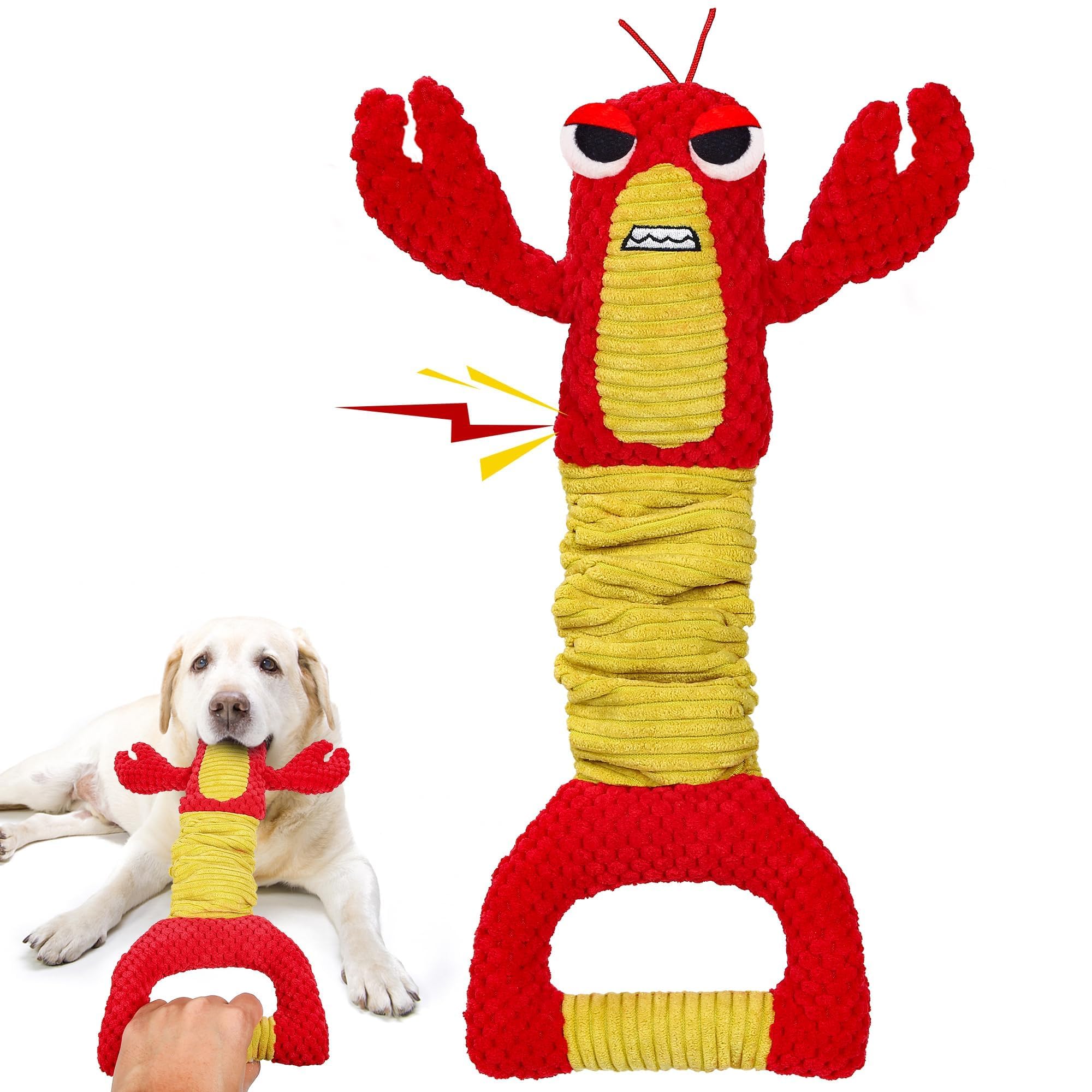 IOKHEIRA Indestructible Dog Toys for Aggressive Chewers - Ultra Durable Chew Toys for Large Dogs & Big Breeds, Lamb Chop Design (Red) - Perfect for Playtime, Training & Anxiety Relief