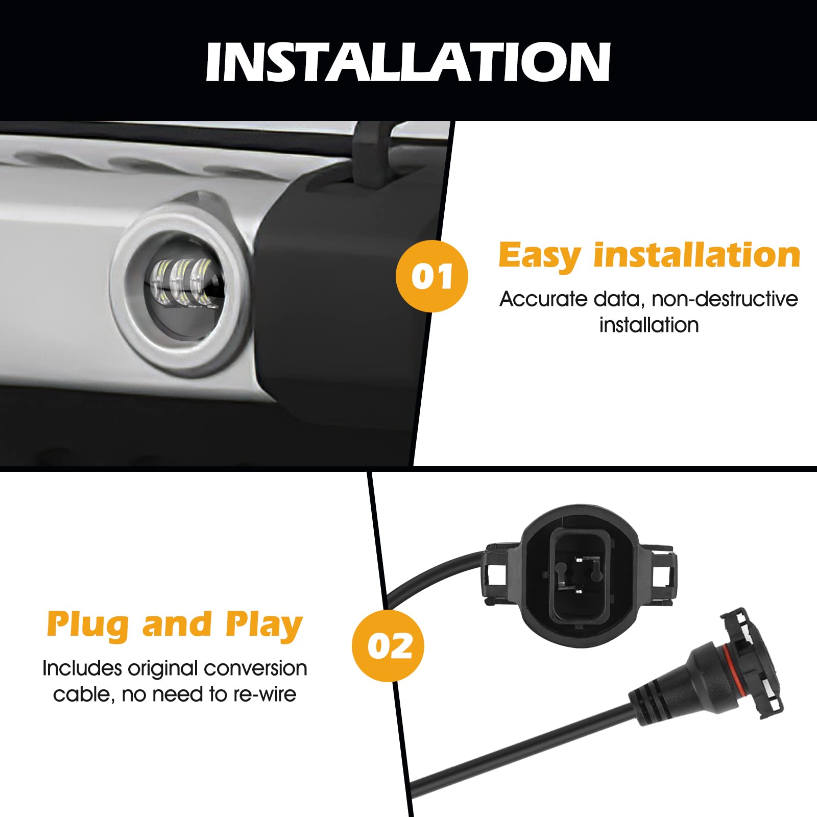 4Inch LED Fog Lights for 2007-2024 Jeep Wrangler JK JKU JLU - 30W White Round Off-Road Driving Lights - Front Bumper Fog Lamps (2PCS) - Perfect for Night Driving & Off-Road Adventures
