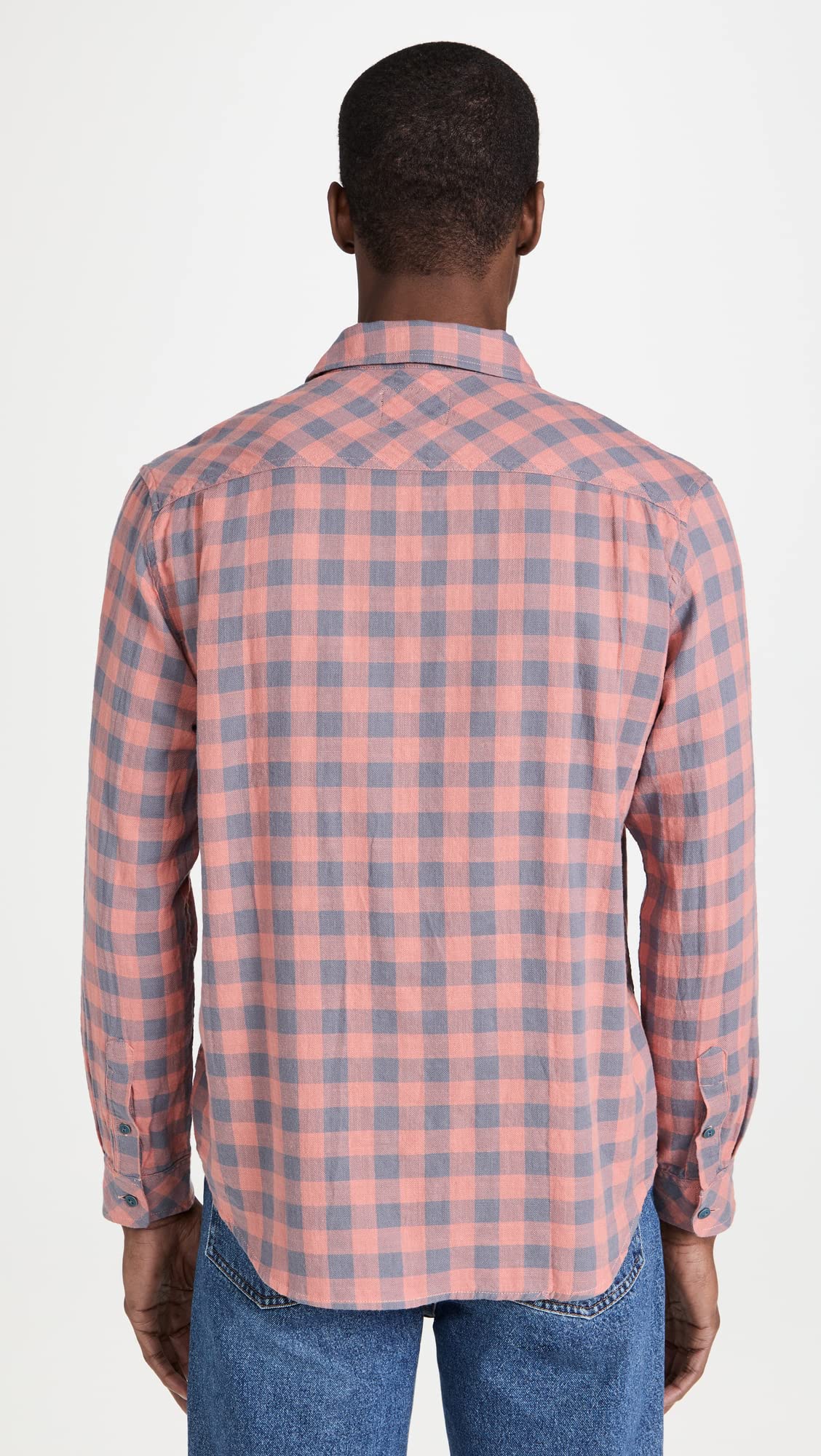 Men's Wyatt Plaid Shirt in April Rose Pink - Casual Button Down Shirt for Work, Date Night & Outdoor Activities | Size M