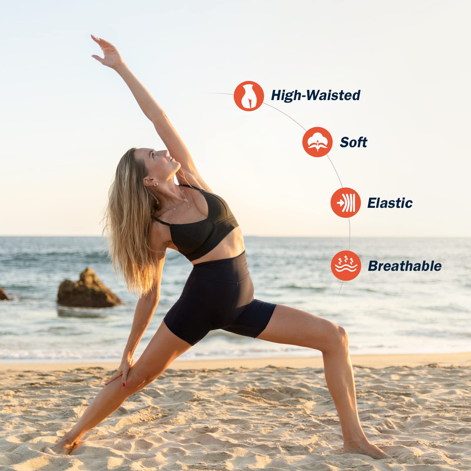Occffy High Waist Women's Running Shorts - Workout Gym Shorts with Pockets & Tummy Control - Yoga & Bike Shorts for Women (CD11) - Perfect for Running, Yoga, Gym & Cycling