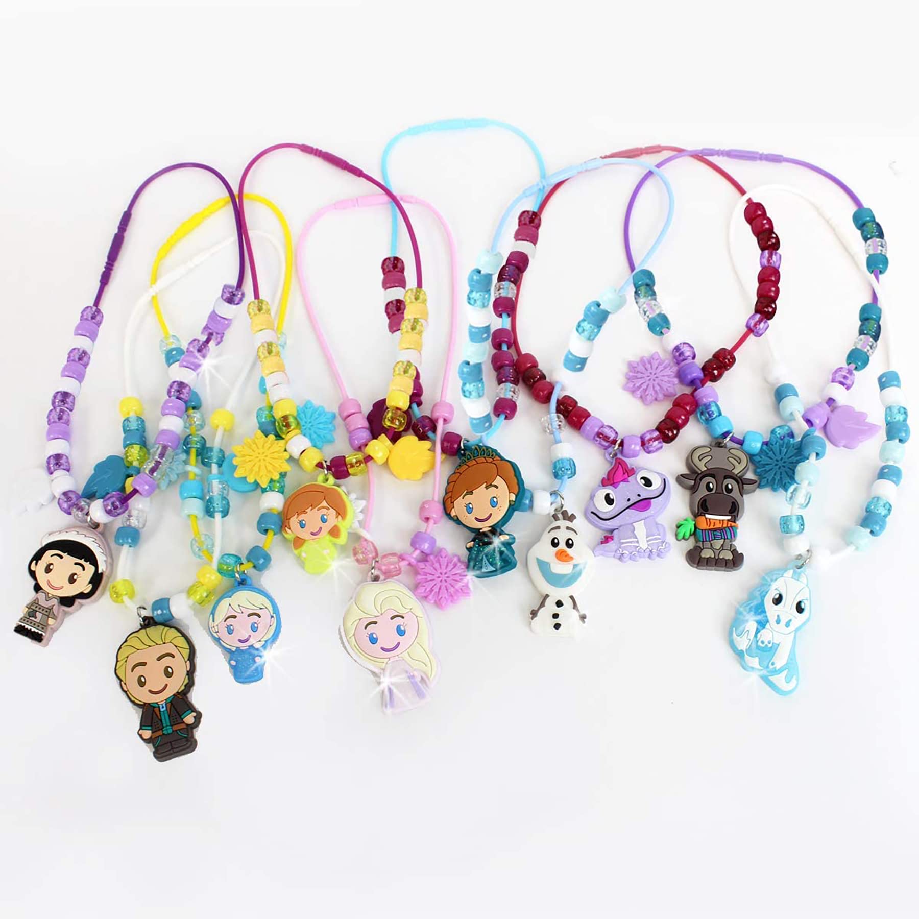 Disney Frozen 2 Deluxe Sparkling Necklace Activity Set for Kids - Creative Jewelry Making Kit for Birthday Parties, Dress-Up Play & Frozen Themed Events