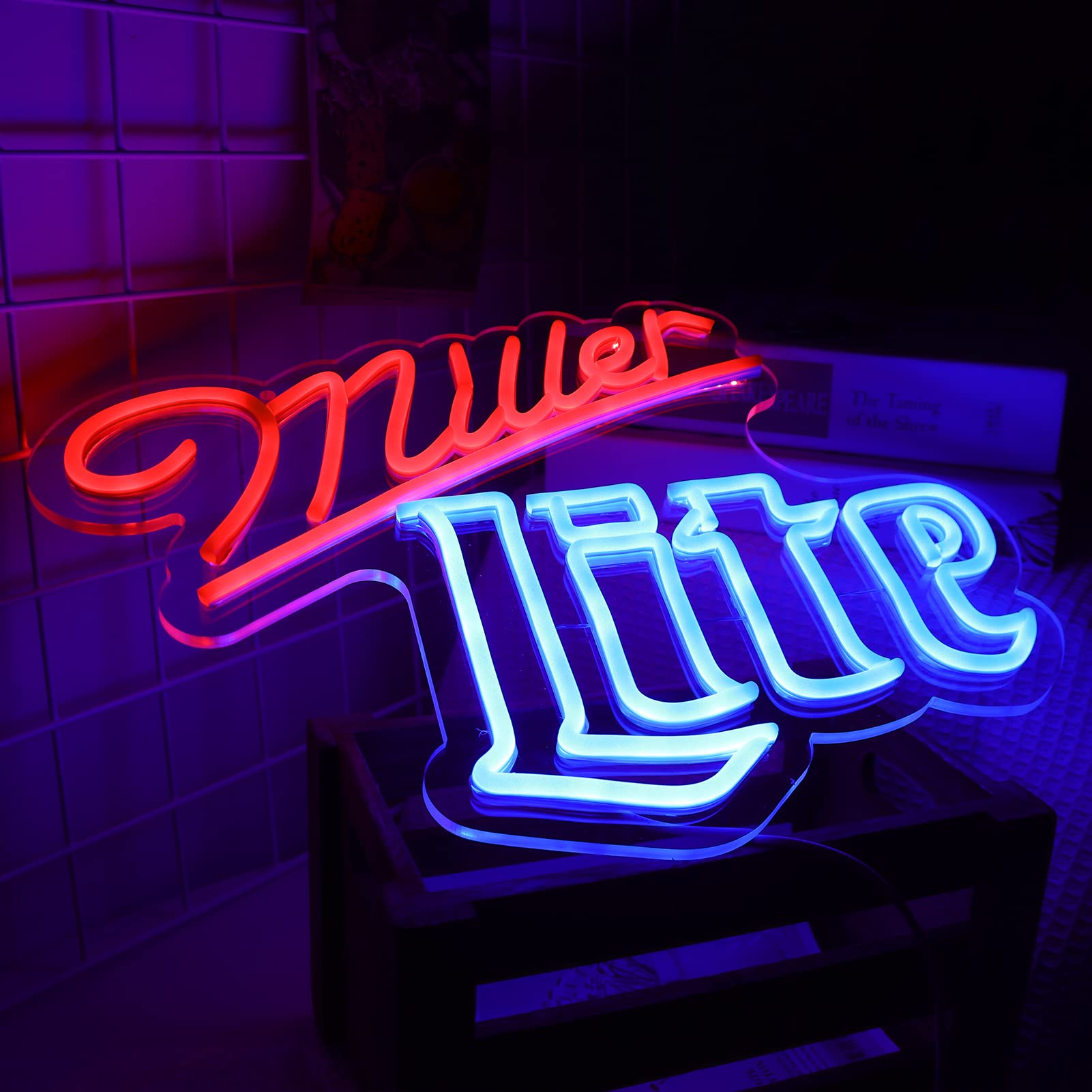 Millers Light Neon Signs - Handmade Dimmable LED Wall Decor for Garage, Bar, Pub & Club | Custom Neon Lighting for Home Bars, Man Caves & Restaurants | Easy Hanging Wall Art for Indoor & Outdoor Spaces