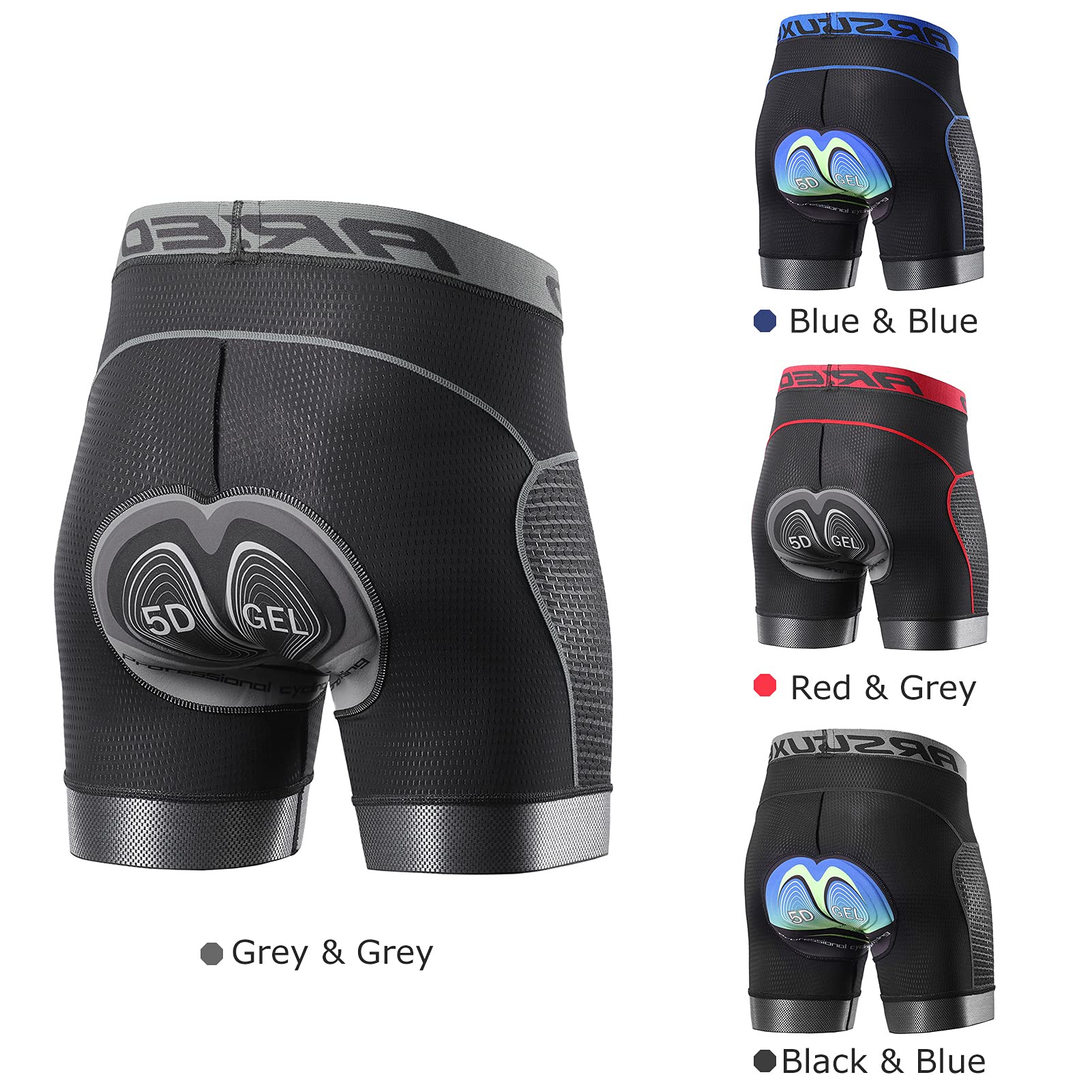 LIXADA Men's 5D Padded Cycling Shorts - Breathable MTB Bicycle Underwear for Mountain Biking & Road Cycling | Comfortable Bike Shorts for Long Distance Rides and Training