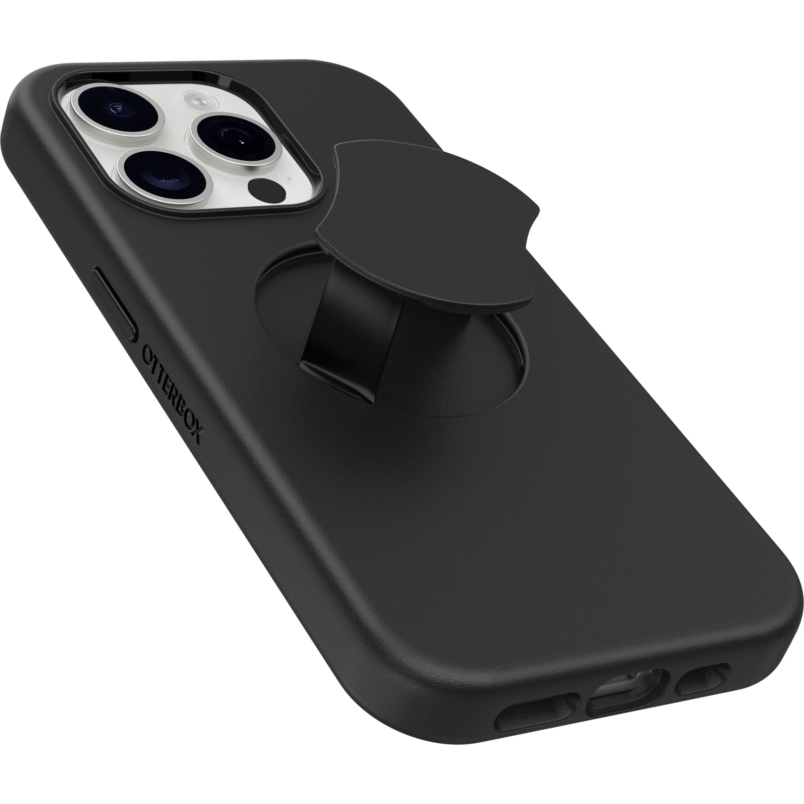 OtterBox OtterGrip Symmetry Case for iPhone 15 Pro - MagSafe Compatible, Military-Grade Drop Proof Protection, Built-In Grip, Slim Protective Phone Cover (Black, 77-93133) | Perfect for Outdoor Adventures, Work & Everyday Use