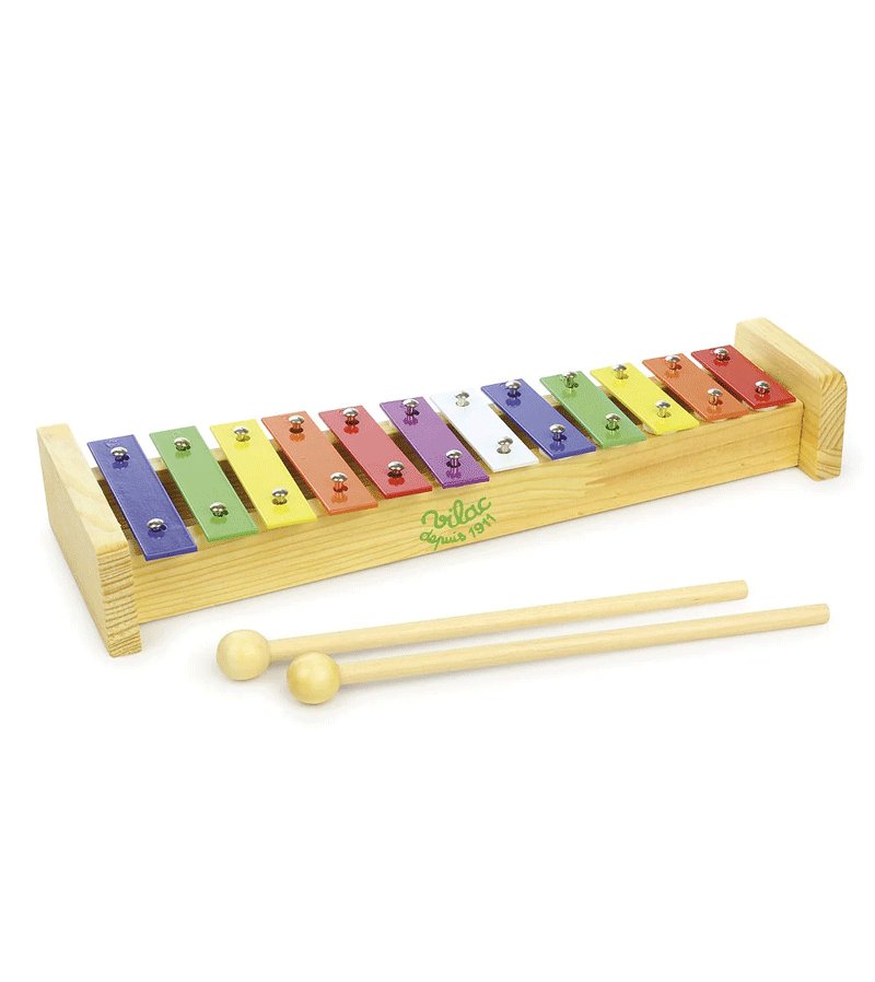 Vilac Wooden Xylophone for Kids - Musical Toy with 8 Colorful Keys - Perfect for Early Childhood Music Education & Playtime Fun