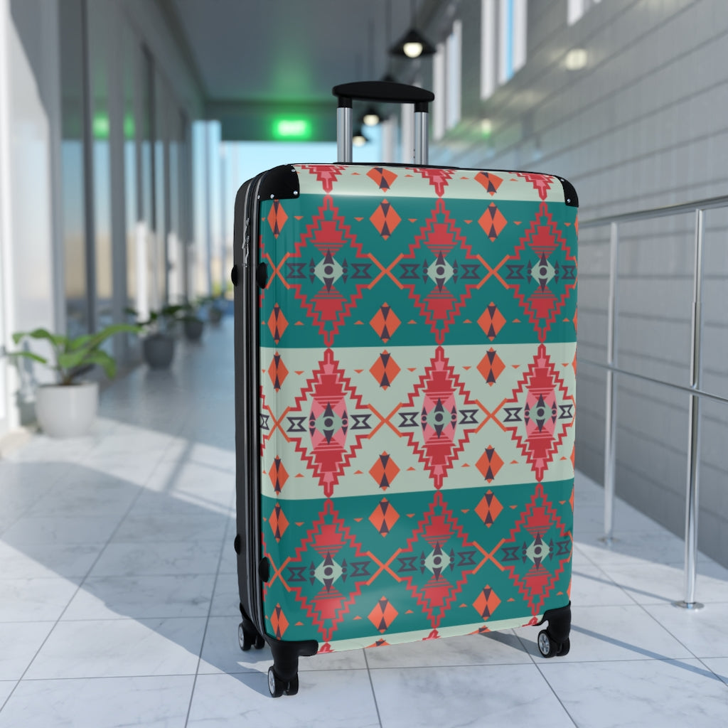 Southwestern Hardshell Luggage Set - Sahara Sunset Design, 3 Sizes (20/24/28 Inch) for Travel, Vacation & Business Trips