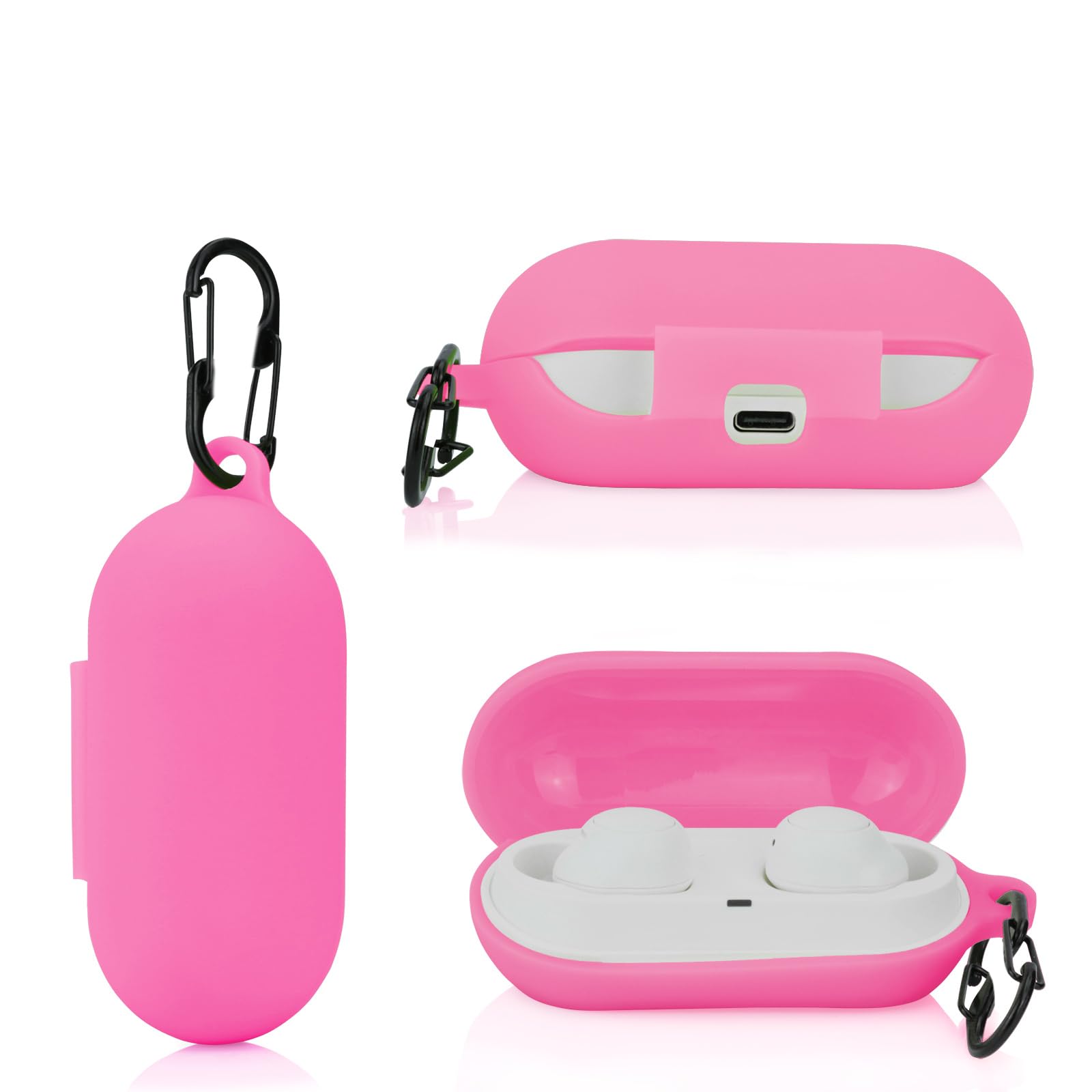 LEFXMOPHY Pink Silicone Protective Case Cover for Sony WF-C500 Wireless Earbuds - Durable Skin for Women & Girls | Perfect for Gym, Travel & Daily Use