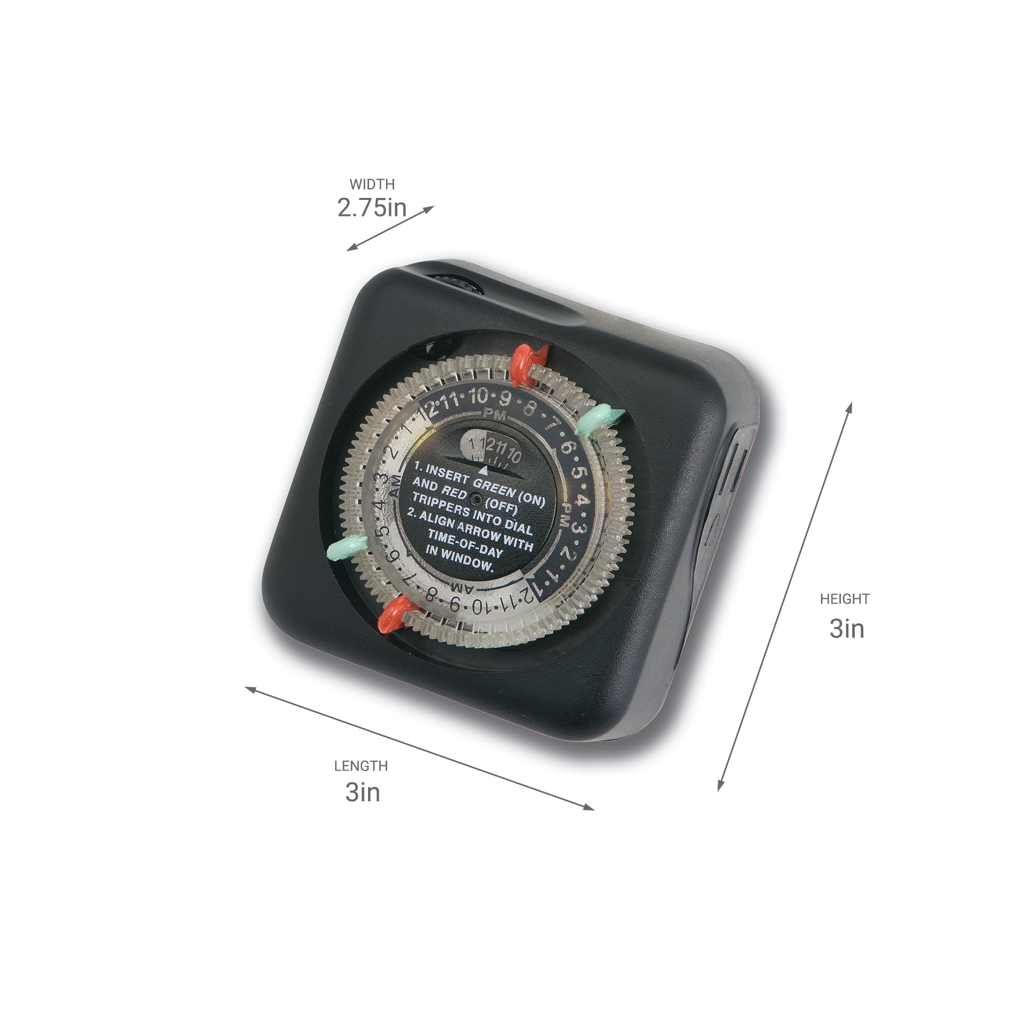 Kichler Outdoor Mechanical Timer with Traditional Pin Setting - Plug-In Landscape Lighting Automation Timer, Black (15557BK) 3