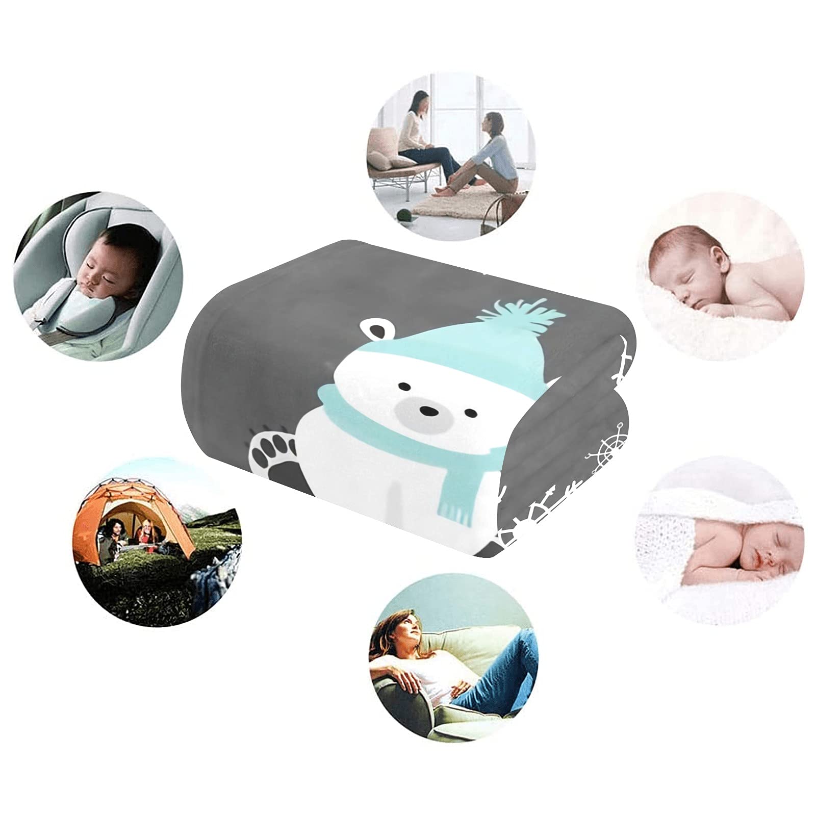 Personalized Baby Blanket with Name & Animals - Custom Soft Blanket for Newborn Boys & Girls - Neutral Nursery Decor Gift - Perfect for Cribs, Strollers & Snuggling