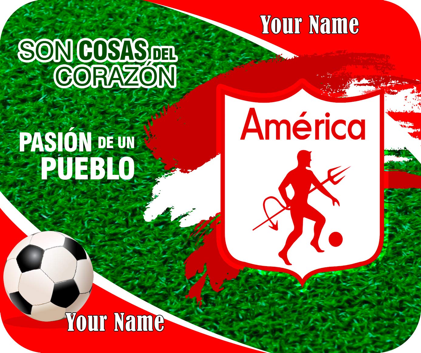 Custom Personalized Rubber Mouse Pad - Colombia Football Liga Soccer League Team Design - Perfect for Office, Gaming & Home Workspace