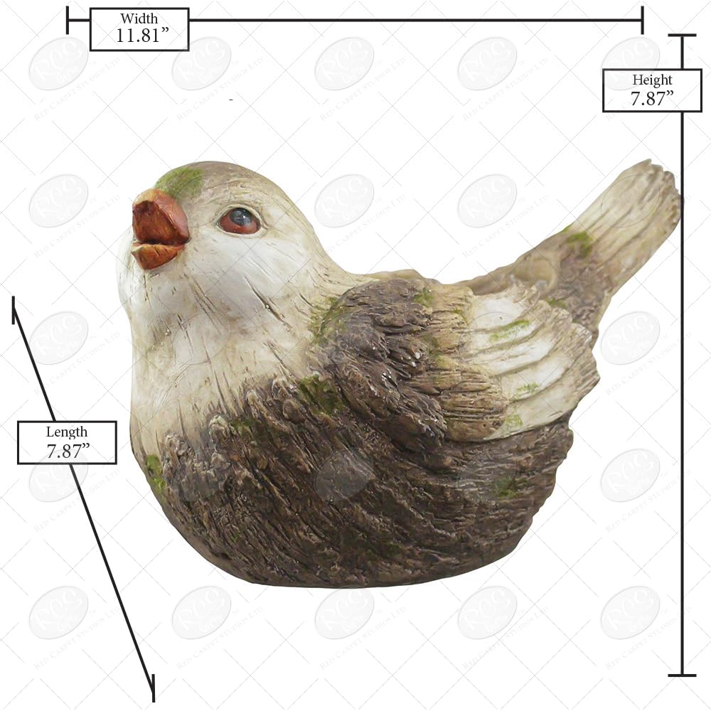 Red Carpet Studios 3D Animal Planter - Singing Bird Design | Indoor/Outdoor Composite Planter for Home & Garden Decor | Perfect for Patio, Balcony, and Living Room