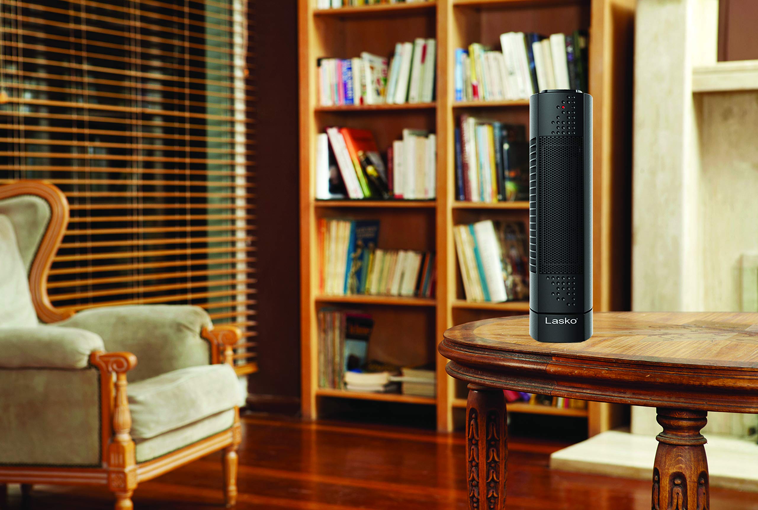 Lasko 1500W Black Ceramic Space Heater with Thermostat, 2 Speed Settings & Oscillation - 14