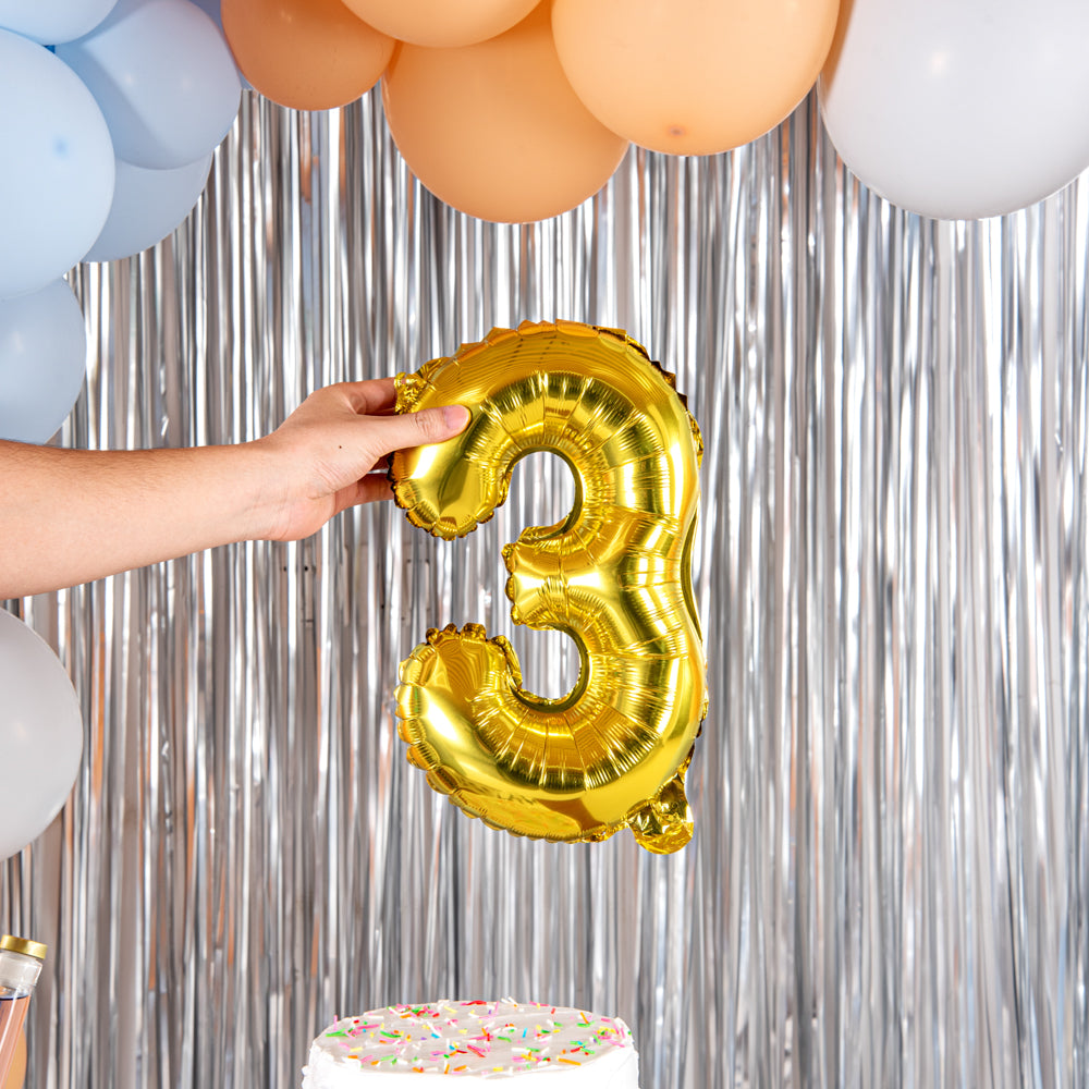 Balloonify Gold Mylar Number 3 Balloon - 16 Inch Large Foil Balloon for Birthday Party Decorations, Baby Showers & Anniversary Celebrations - 1 Count Box
