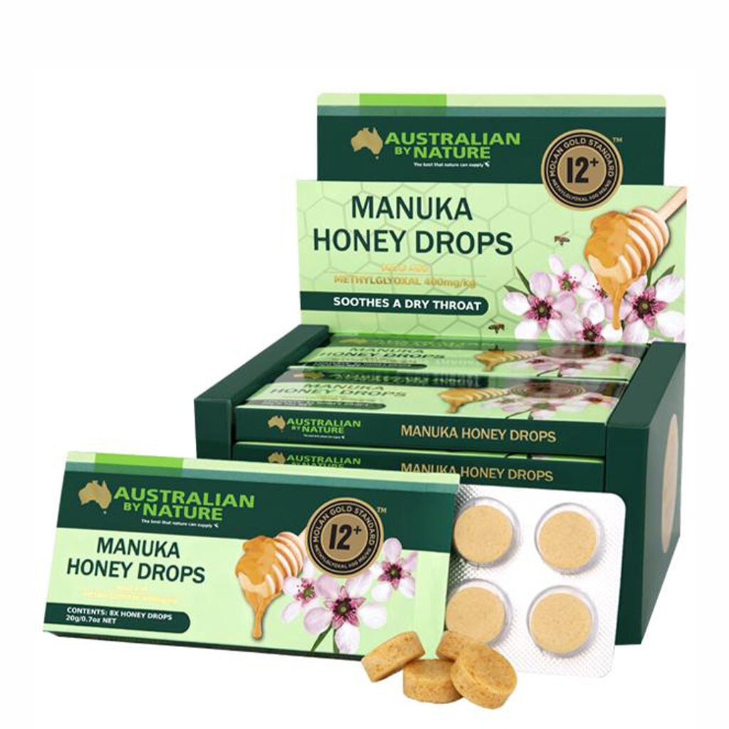 Australian By Nature Manuka Honey Drops - 100% Pure UMF 10+ Manuka Honey Lozenges for Immune Support & Sore Throat Relief | Natural Cough Drops for Adults & Kids | Perfect for Travel, Work & Daily Wellness