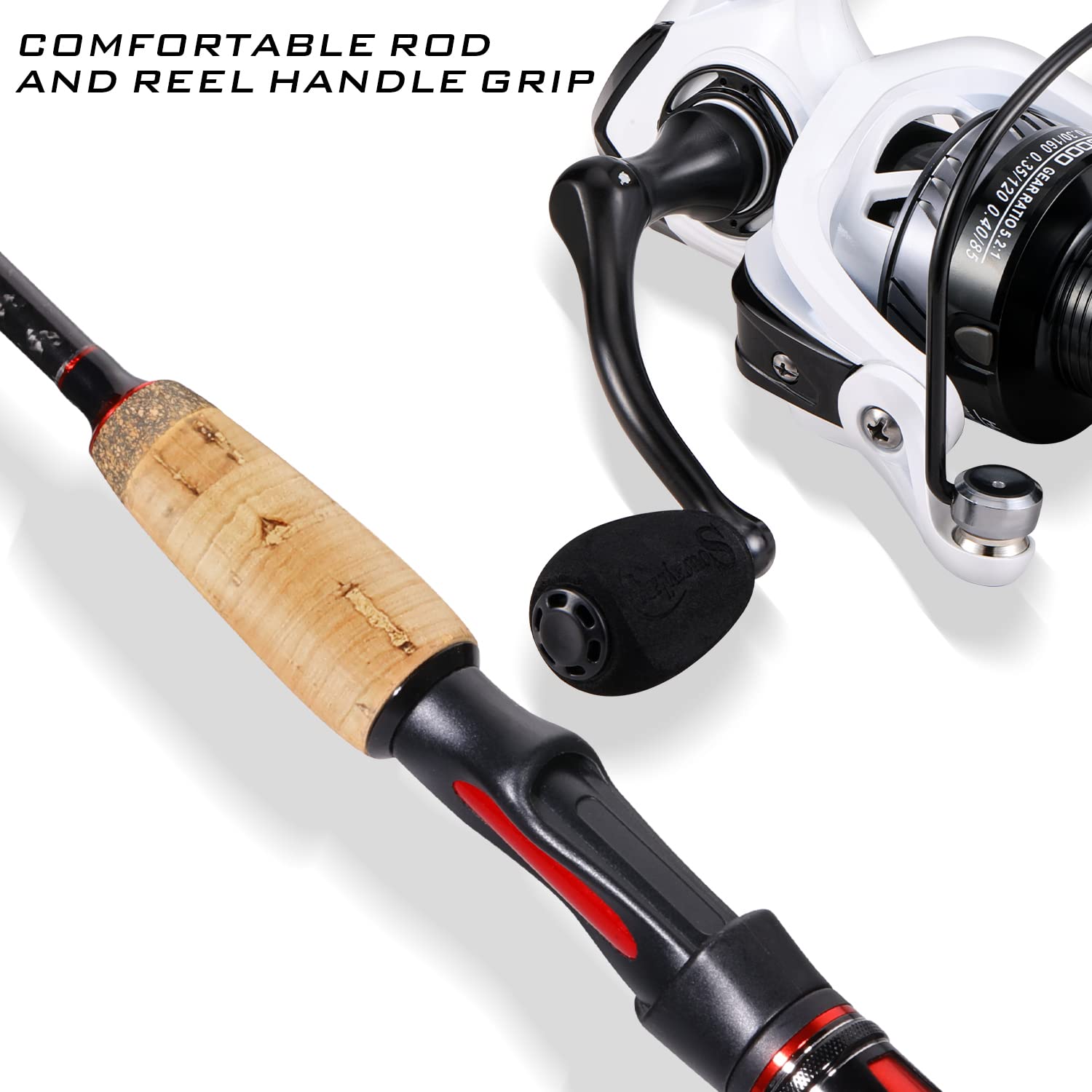 Sougayilang Spinning Combo - Medium Heavy Fishing Rod with 2000 Spinning Reel Set | Bass Fishing Tackle Kit for Freshwater & Saltwater Angling | Perfect for Shore Fishing, Boat Fishing, and Tournament Casting