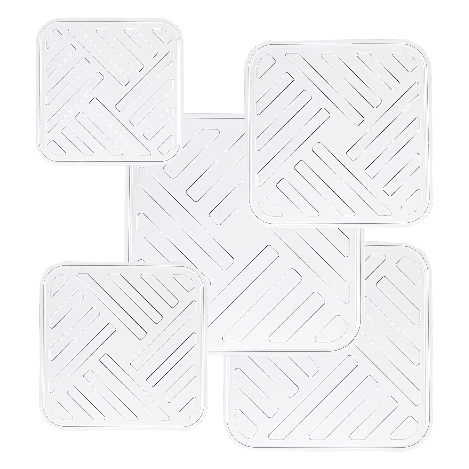 5 Pack 13 Inch Square Clear Plastic Plant Saucers - Heavy Duty Plant Drip Trays for Indoor/Outdoor Pots - Water Collection Base for Flower Pots, Planters & Gardening - Perfect for Home, Office & Balcony Use