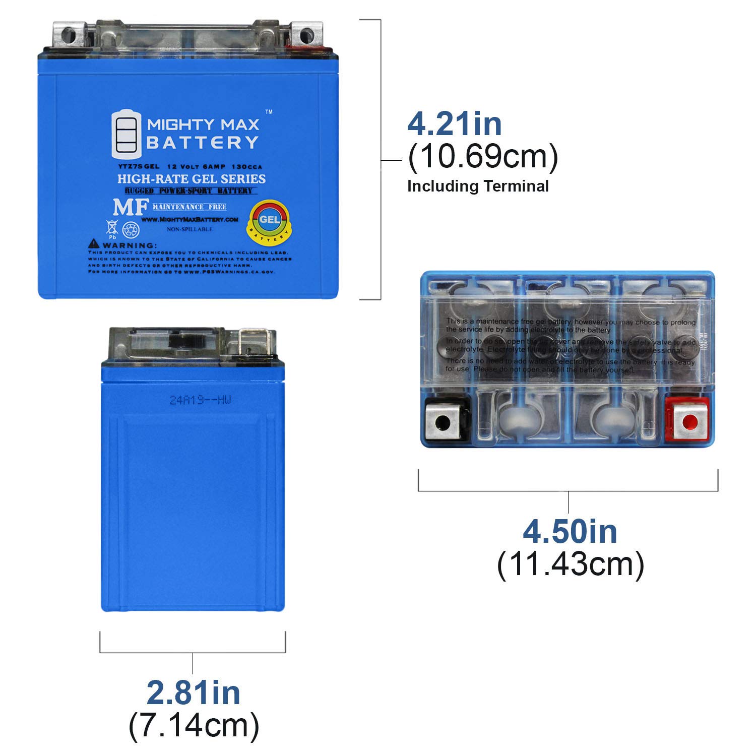 Mighty Max 12V 6AH GEL Replacement Battery for KTM 250 EXC & Racing Motorcycles (2005-2010 Models) - Perfect for Off-Road Adventures & Motocross Racing