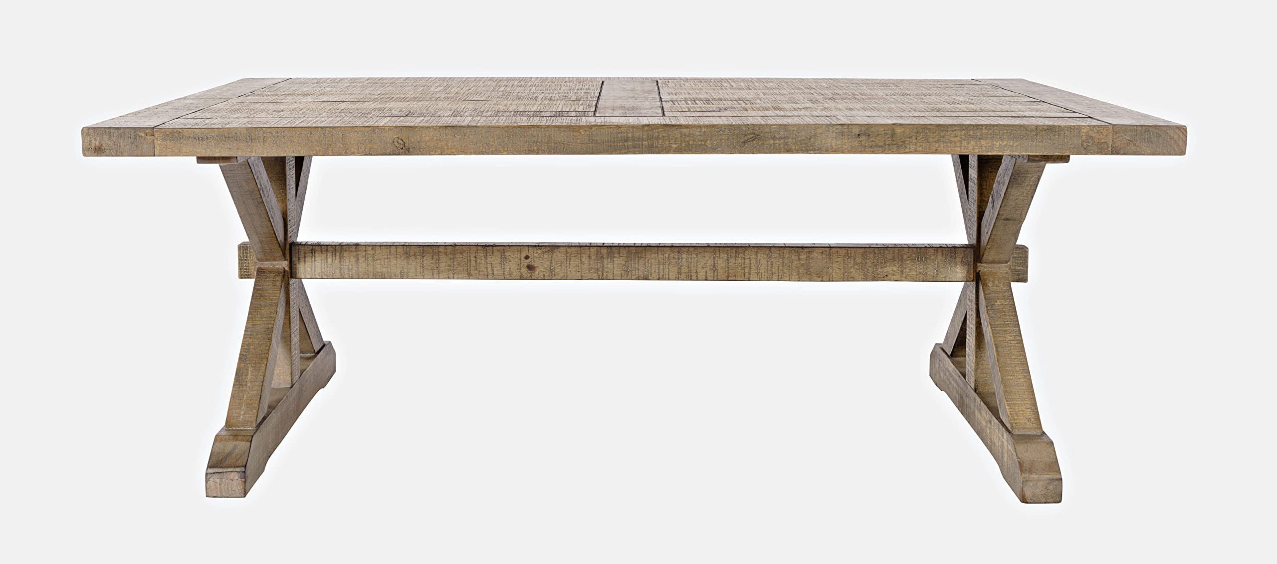 Jofran Carlyle Crossing Distressed Rustic Solid Wood Coffee Table - Farmhouse Style Living Room Furniture for Home Decor, Perfect for Living Spaces, Family Rooms & Cozy Lounges