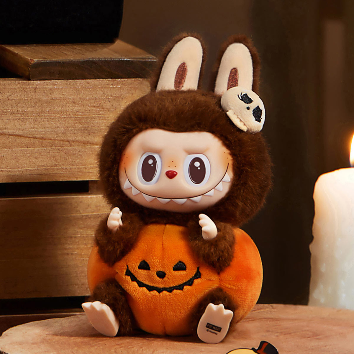 Happy Halloween Sitting Pumpkin Vinyl Plush Pendant - Cute Party Decorations for Halloween, Fall Festival, Home & Office Decor